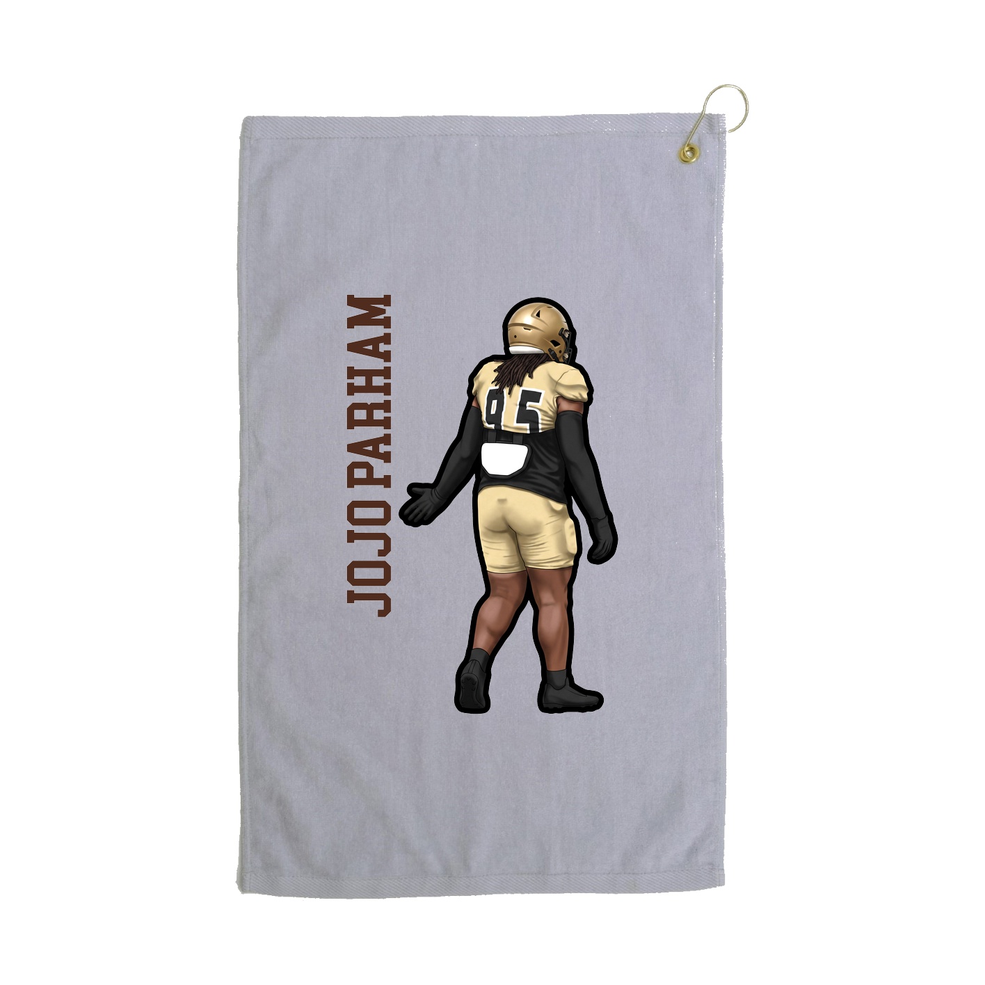 Golf Towel — Name Vertical in Grey