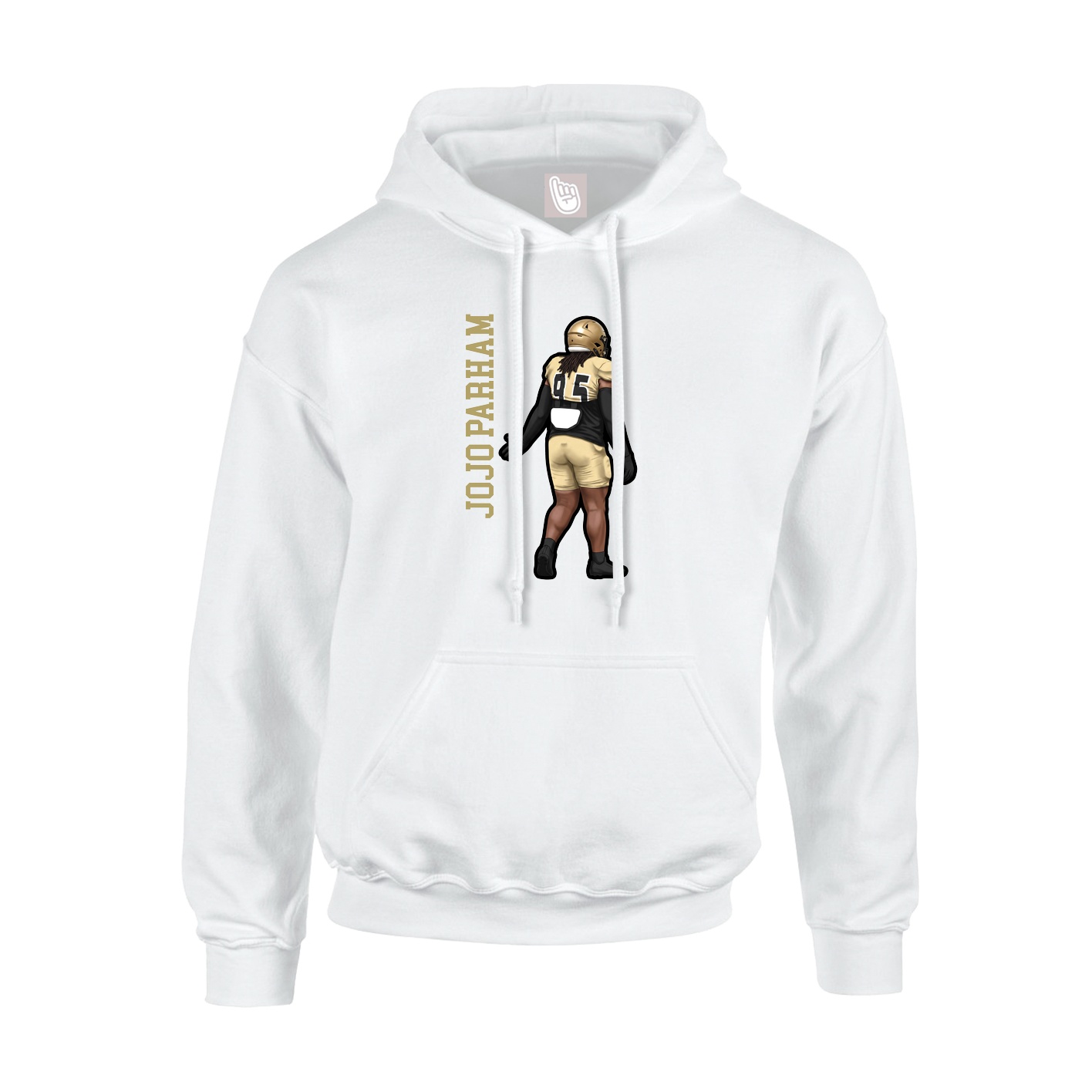 Hoodie — Name Vertical in White