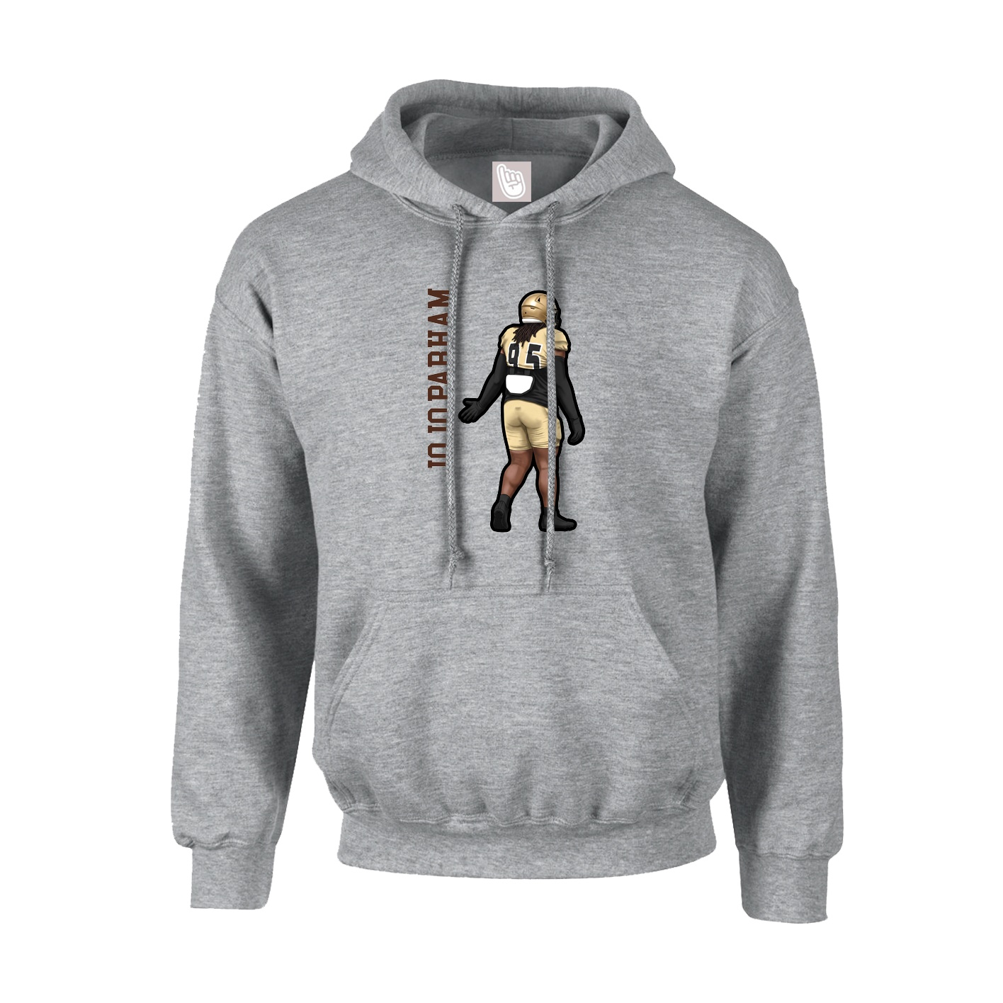 Youth Hoodie — Name Vertical in Grey