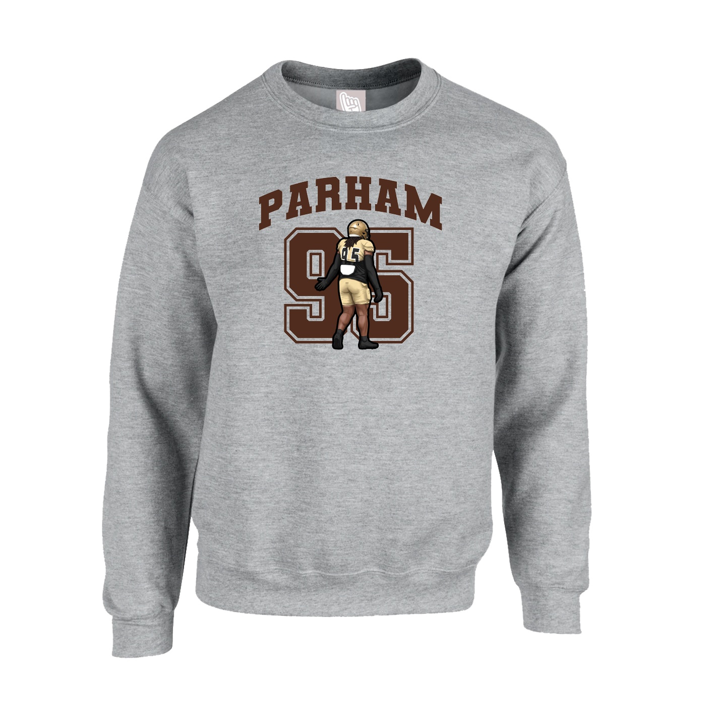 Fleece Crew — Number in Grey