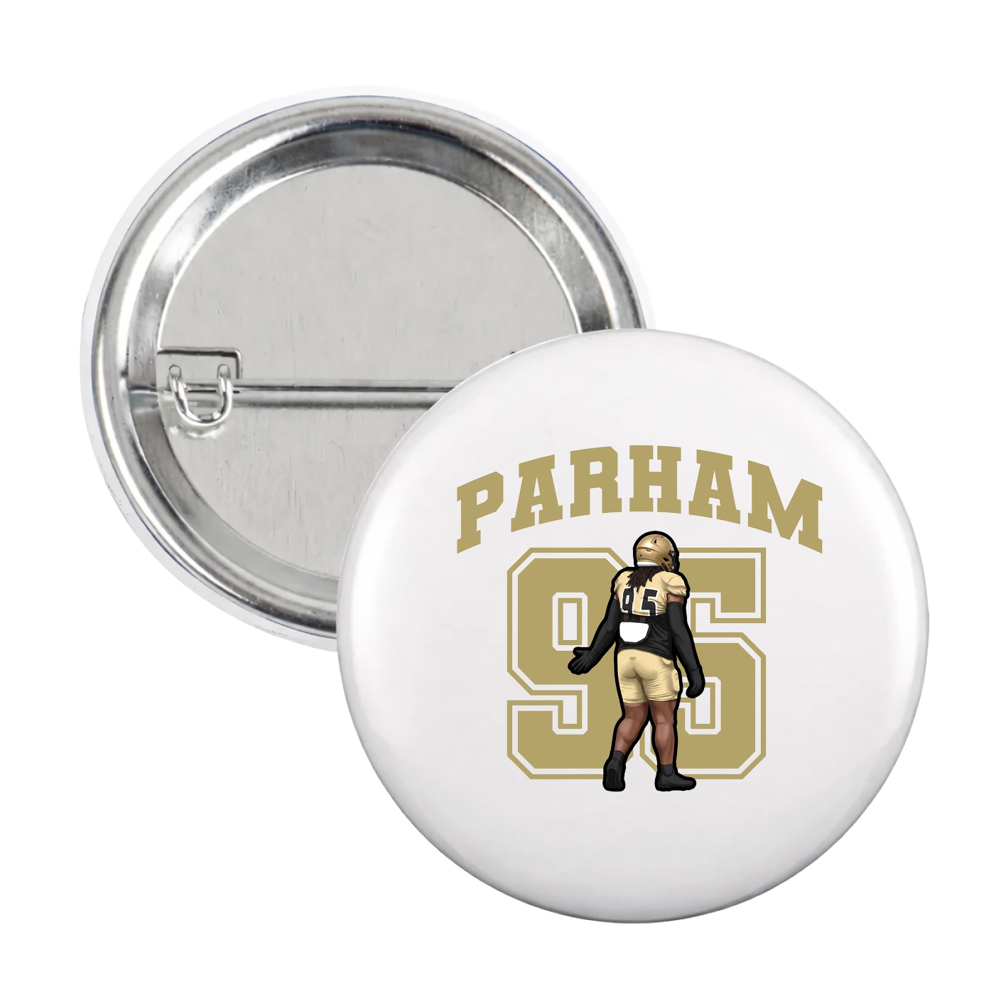 Game Day Button — Number in White