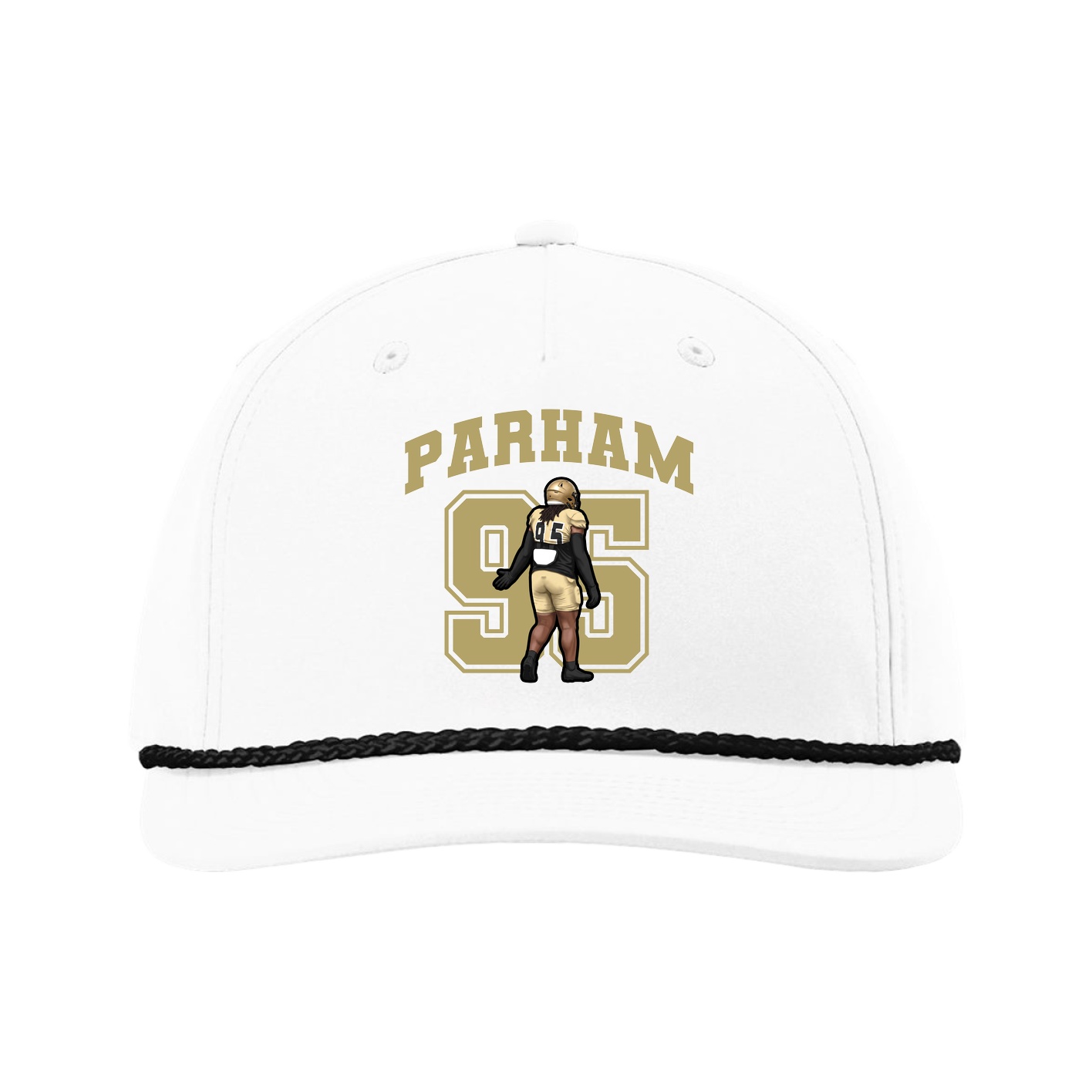 Five-Panel Classic Rope Cap — Number in White