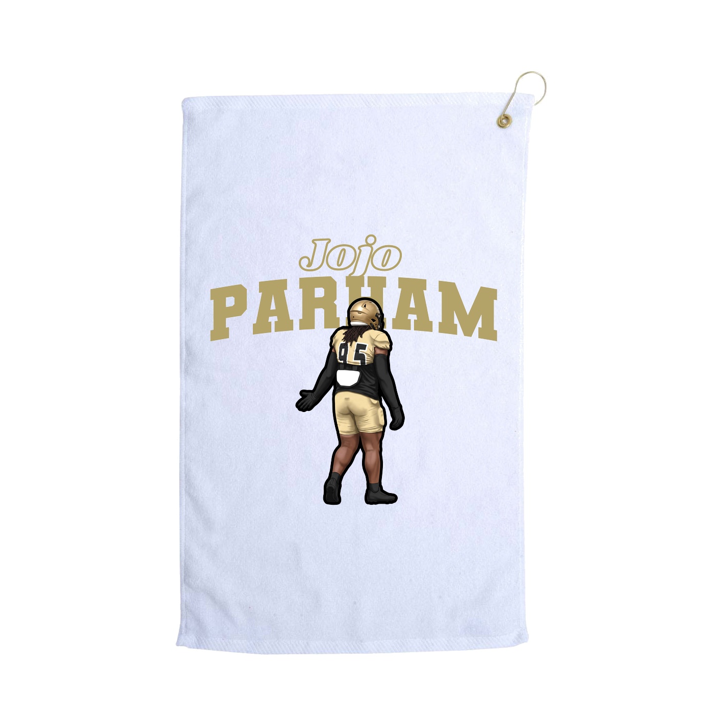 Golf Towel — Name Arch in White