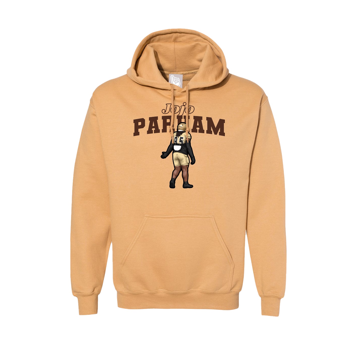 Hoodie — Name Arch in Vegas Gold