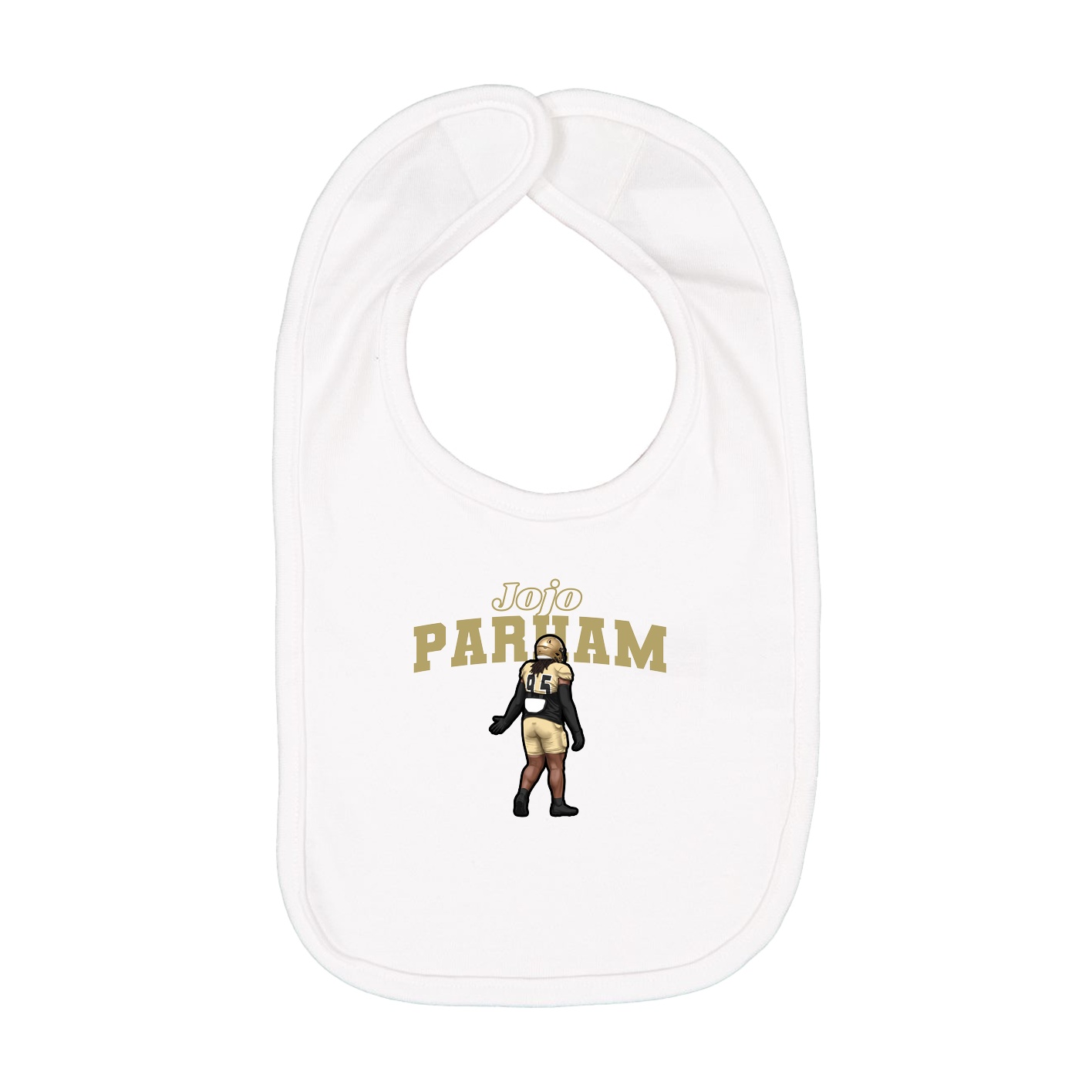 Infant Bib — Name Arch in White