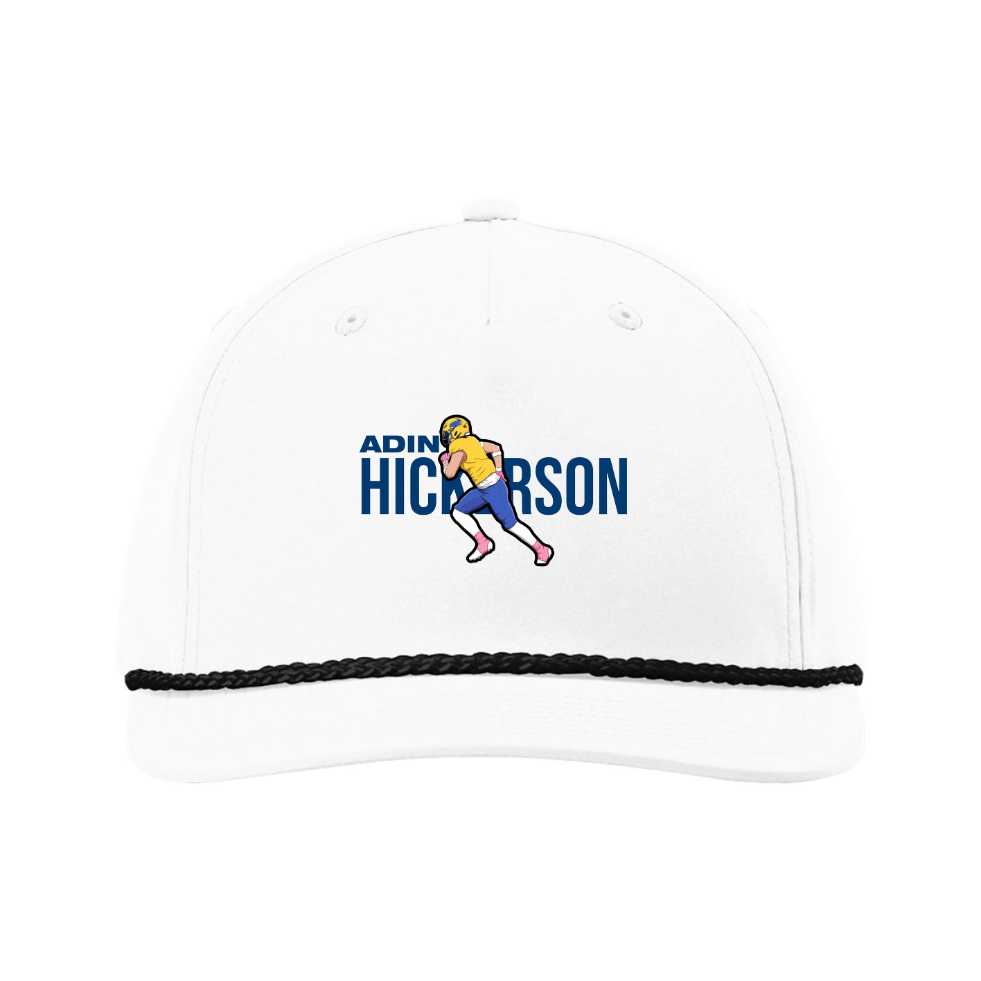 Five-Panel Classic Rope Cap — Player Name in White