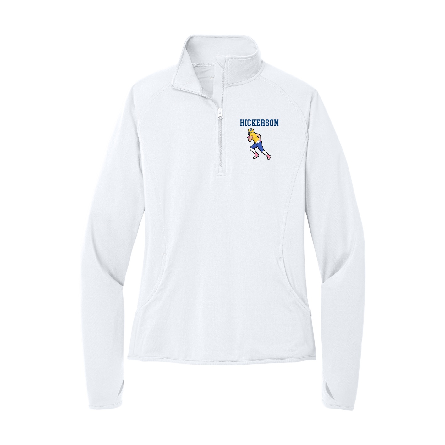 Women's Q-Zip Pullover — Shirsey in White