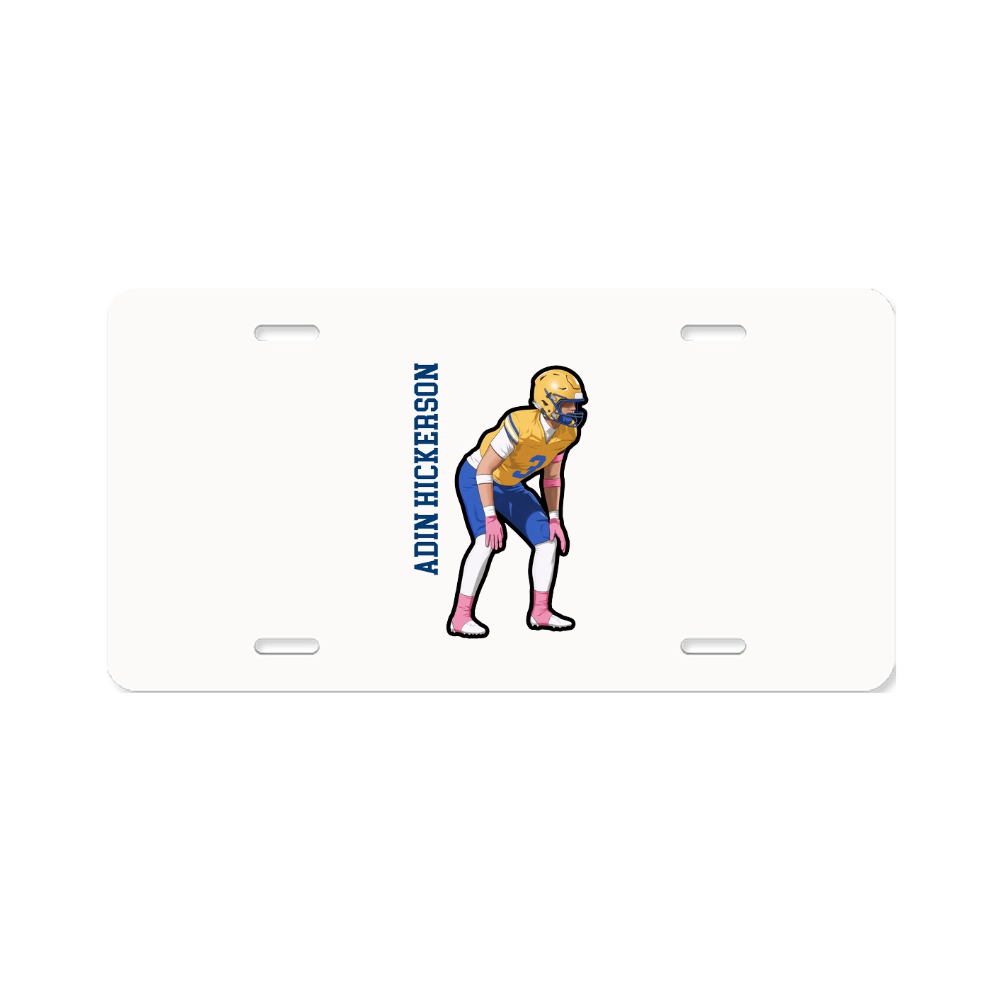 License Plate — Name Vertical in Classic