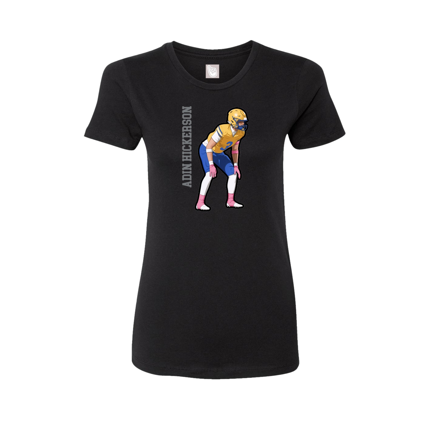 Fitted Women's Tee — Name Vertical in Black