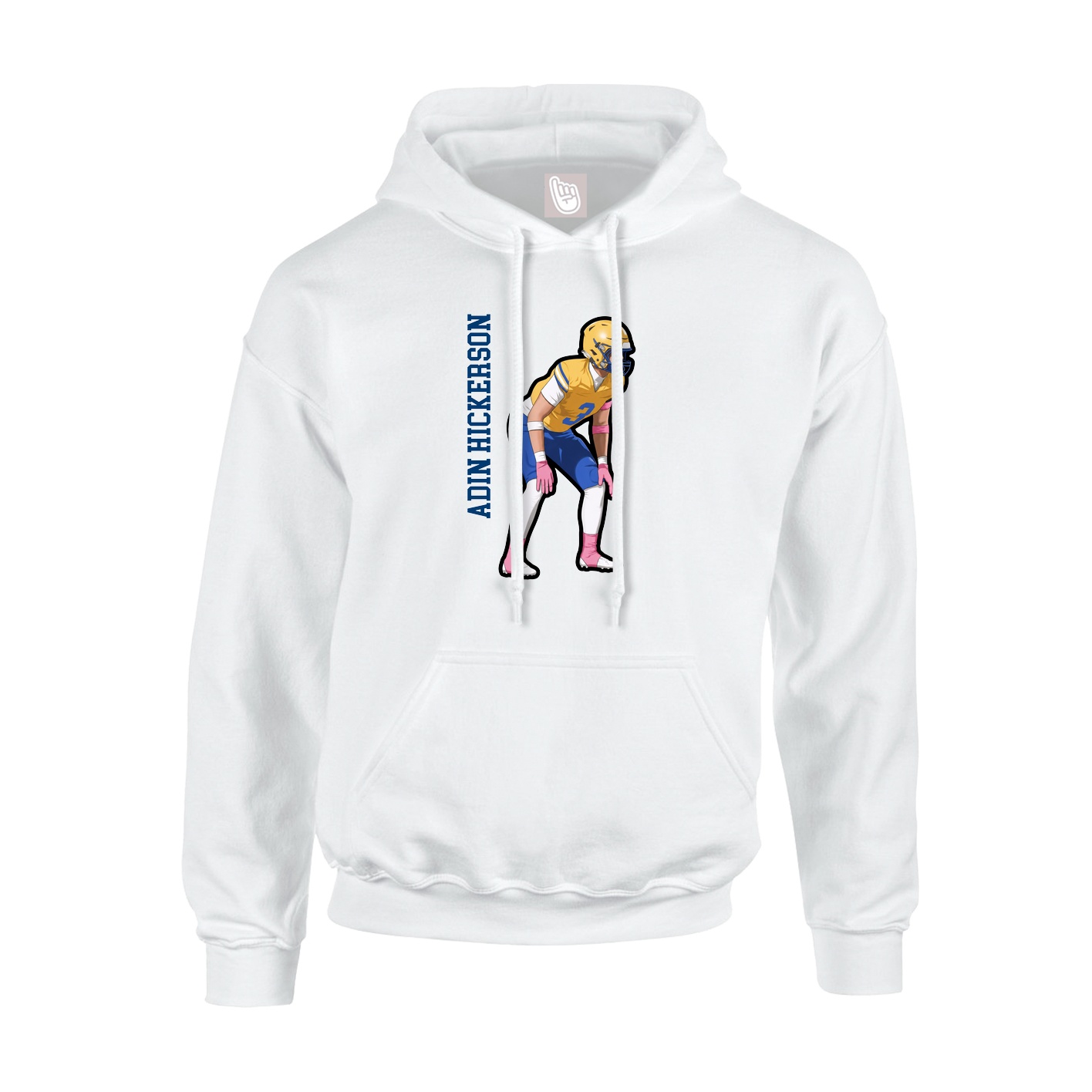Hoodie — Name Vertical in White