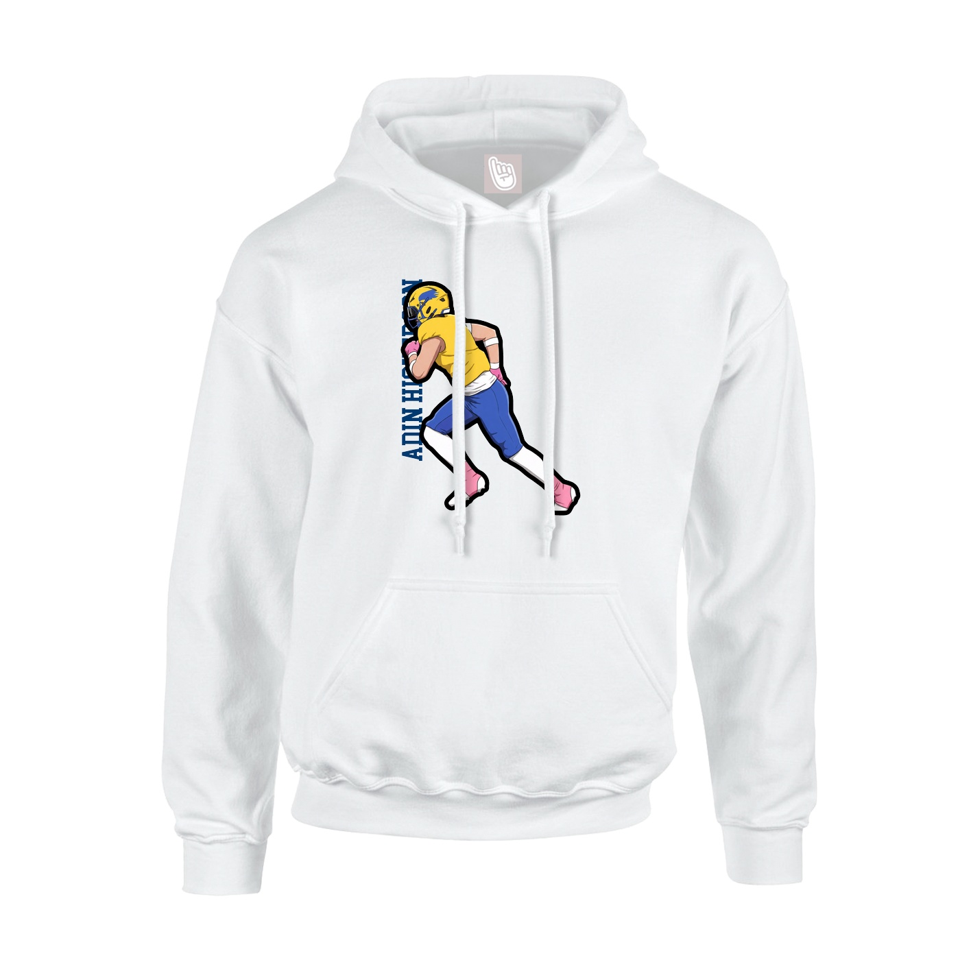 Youth Hoodie — Name Vertical in White