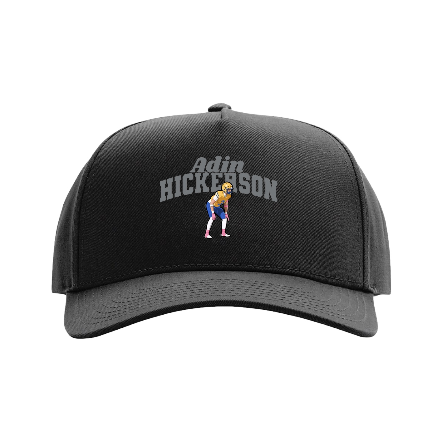 Full Fabric Five-Panel Champ Cap — Signature Arch in Black