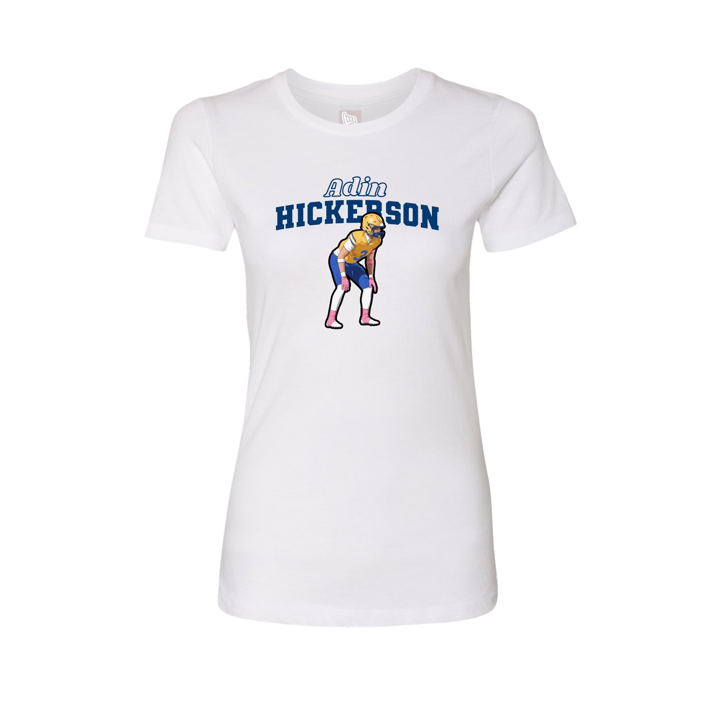 Fitted Women's Tee — Name Arch in White