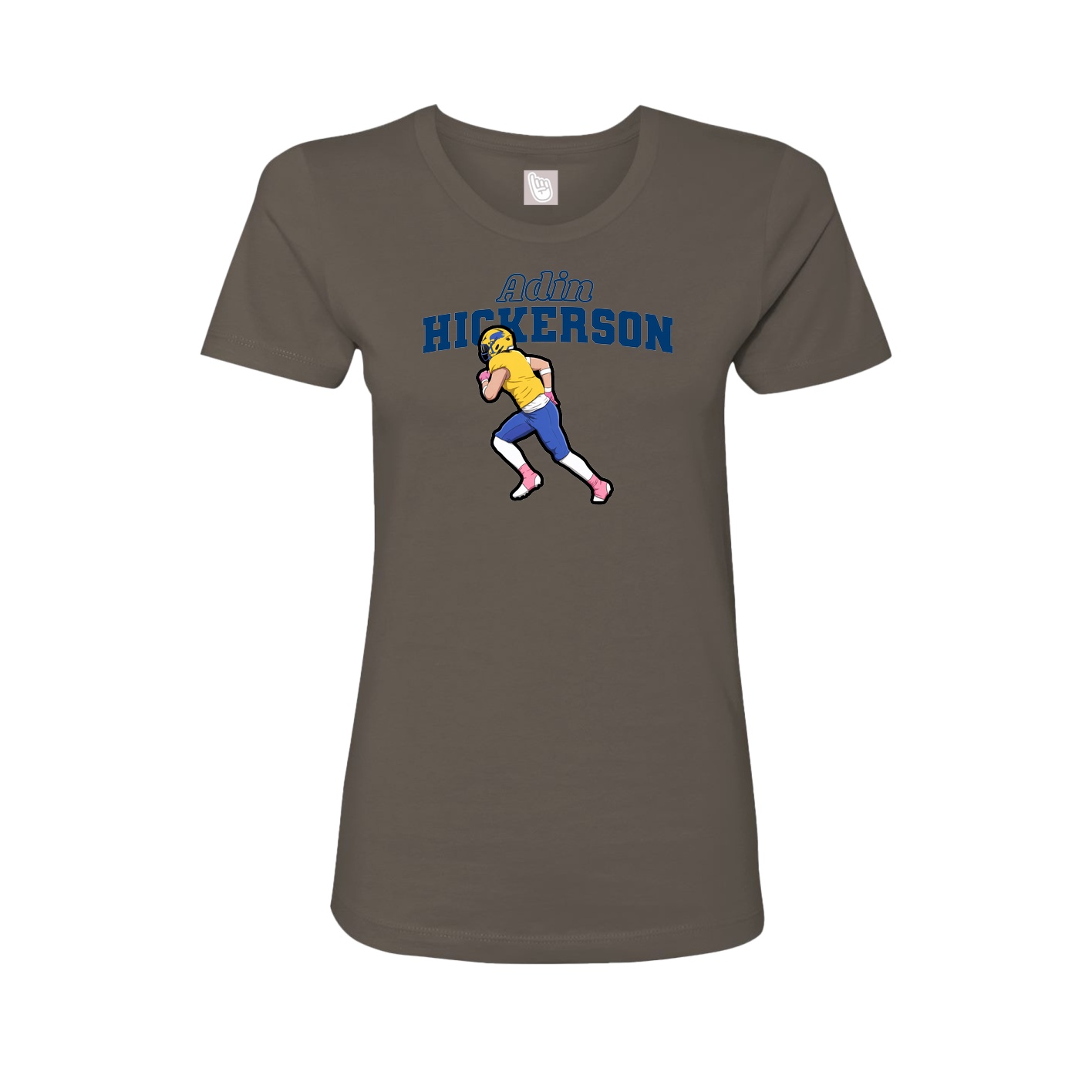 Fitted Women's Tee — Name Arch in Grey