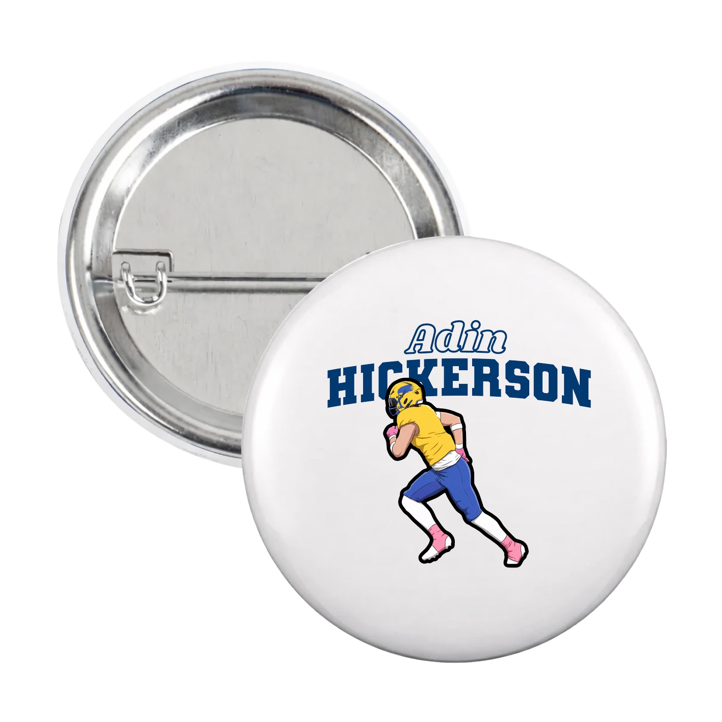Game Day Button — Name Arch in White