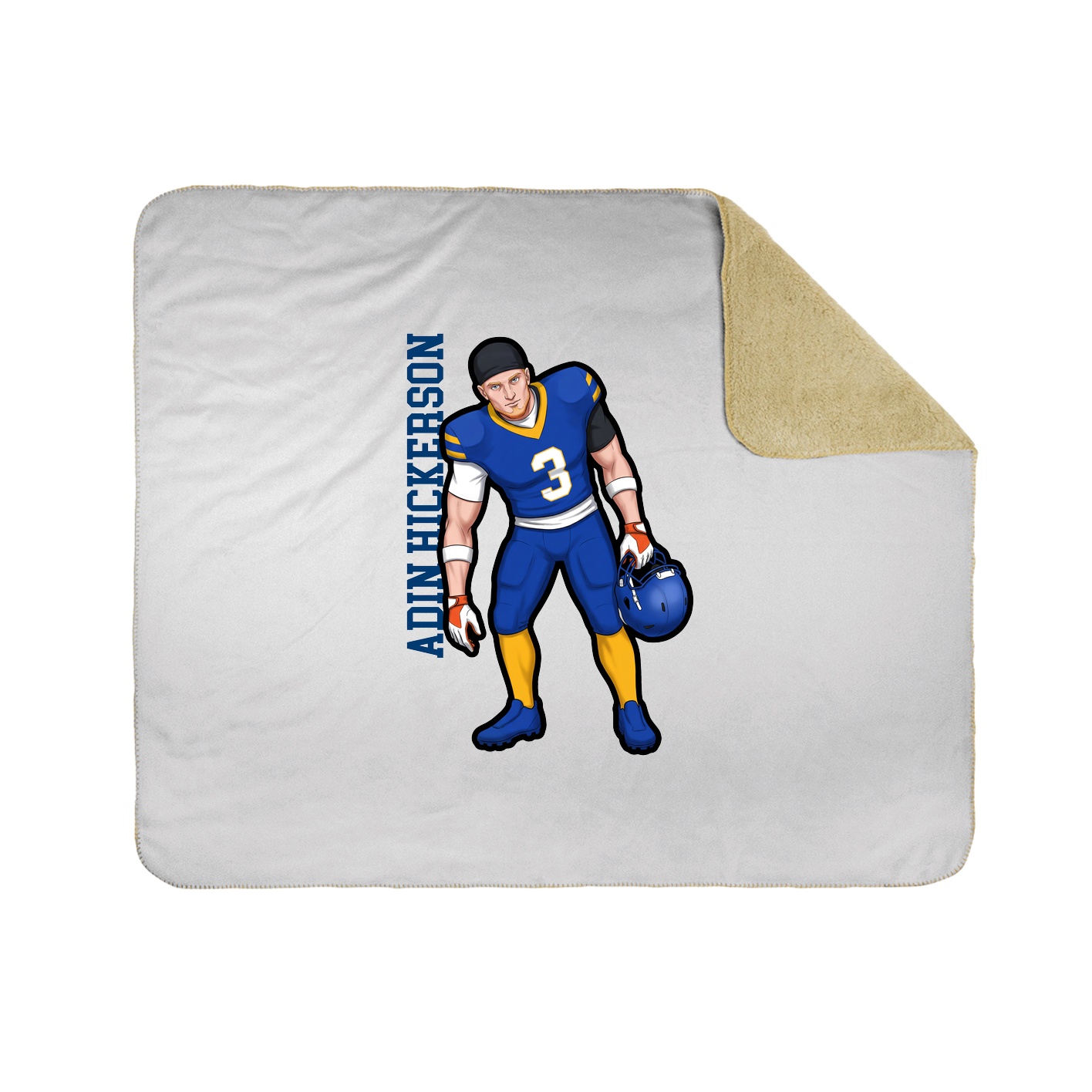 Throw Blanket — Name Vertical in White