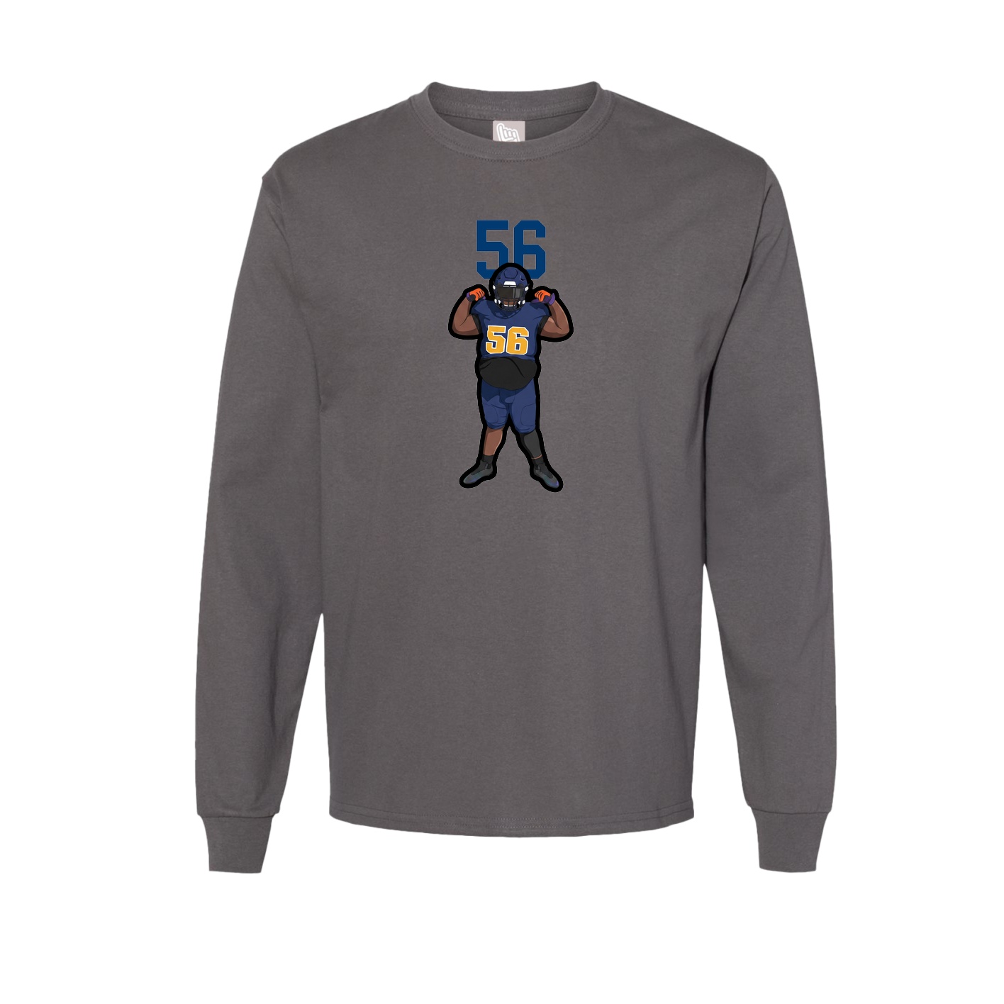 Long Sleeve Tee — Number Top in Grey