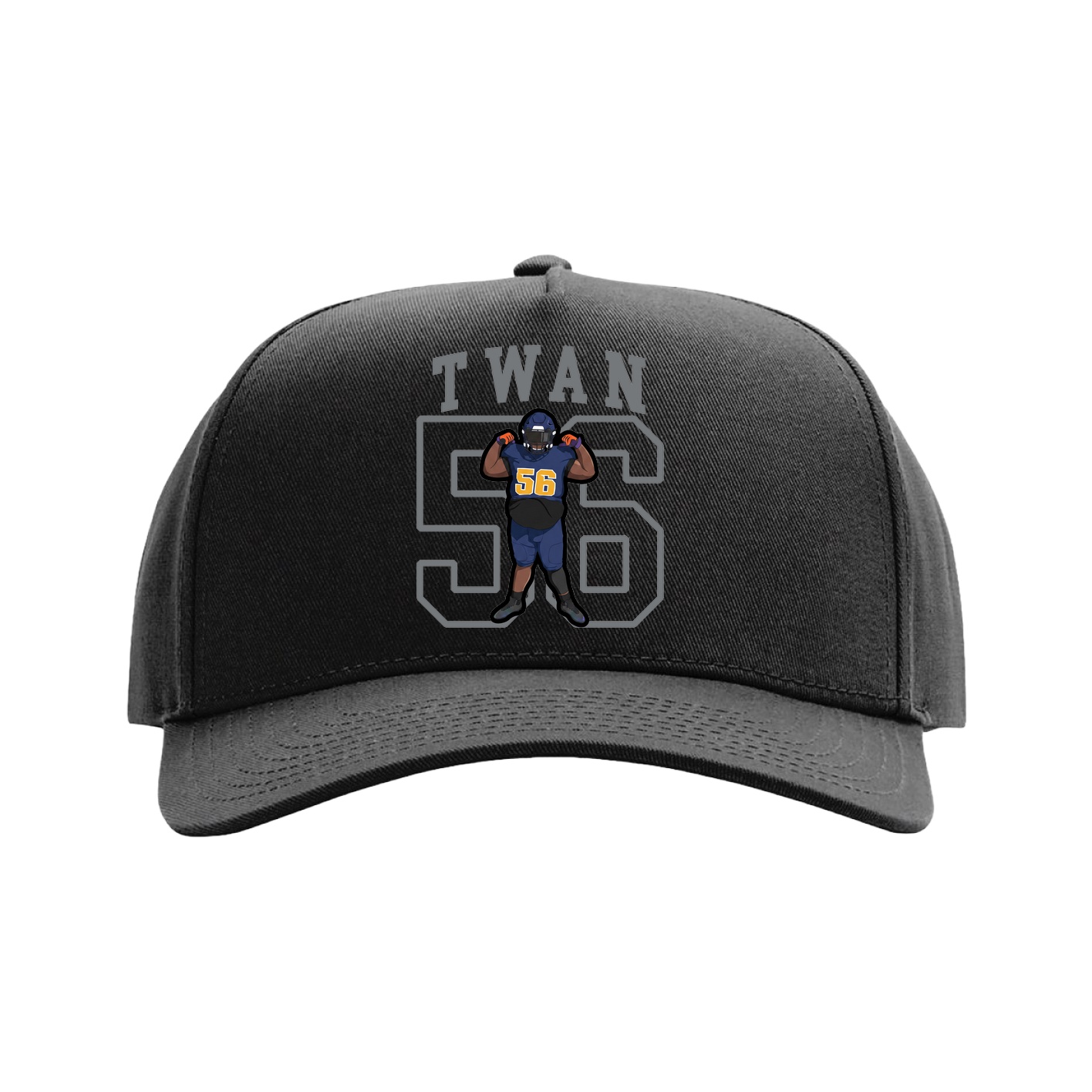 Full Fabric Five-Panel Champ Cap — Shirsey in Black