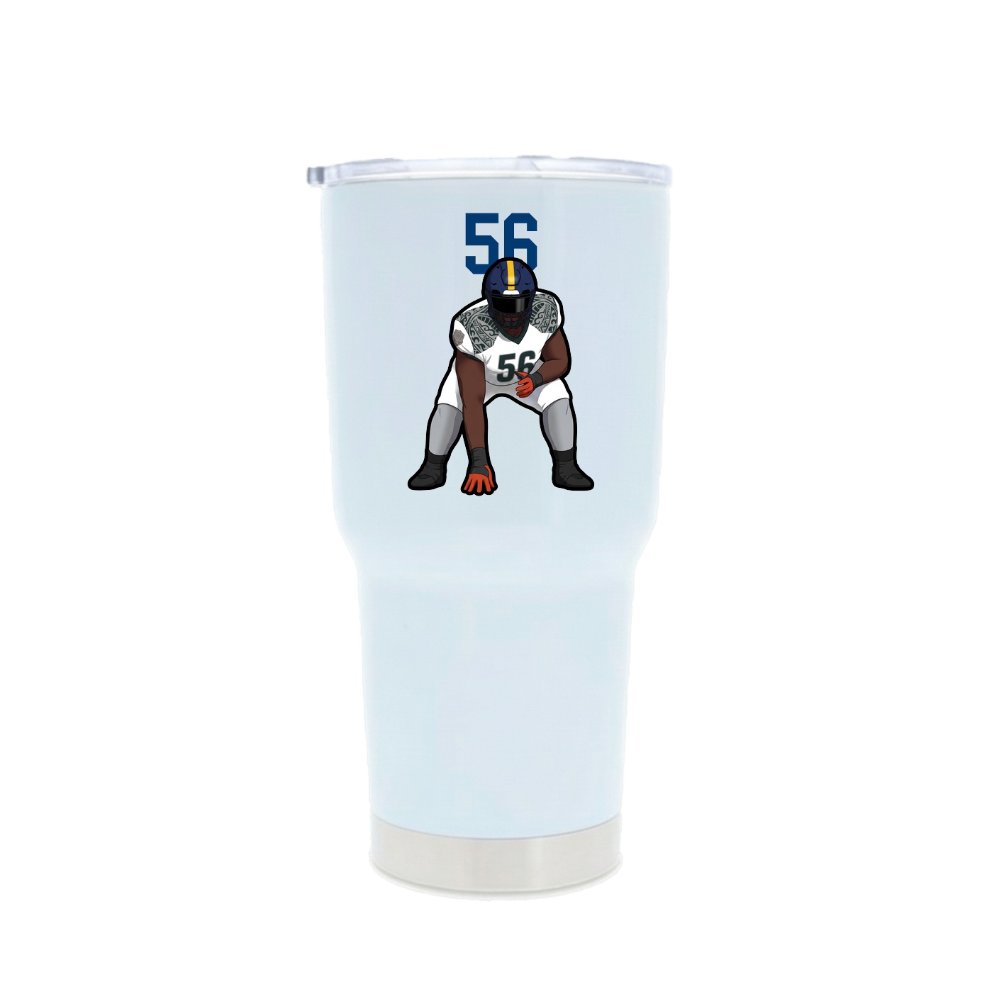 30oz Stainless Steel Tumbler — Number Top in White