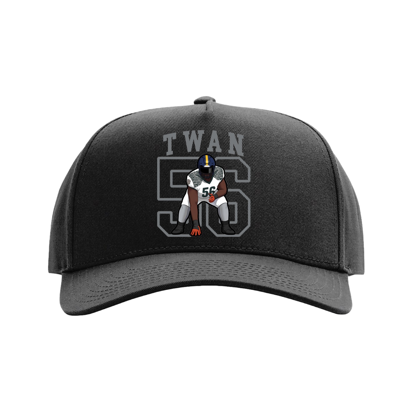 Full Fabric Five-Panel Champ Cap — Shirsey in Black