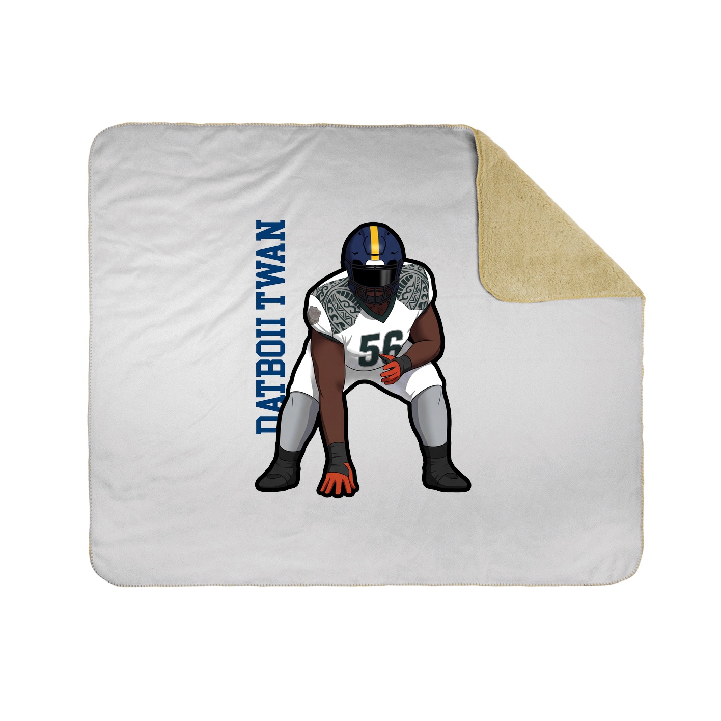 Throw Blanket — Name Vertical in White