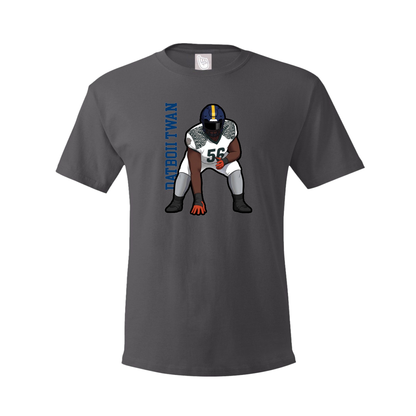 Tee — Name Vertical in Grey