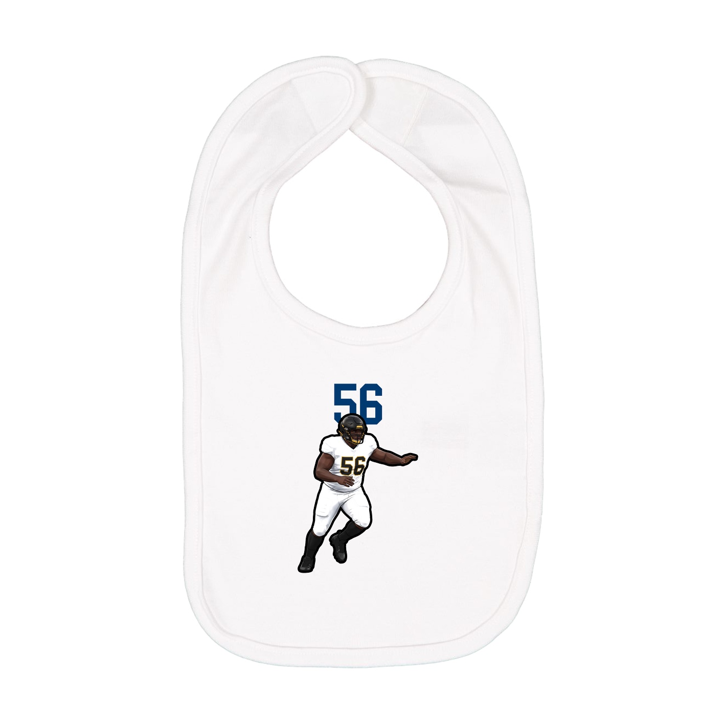 Infant Bib — Number Top in White