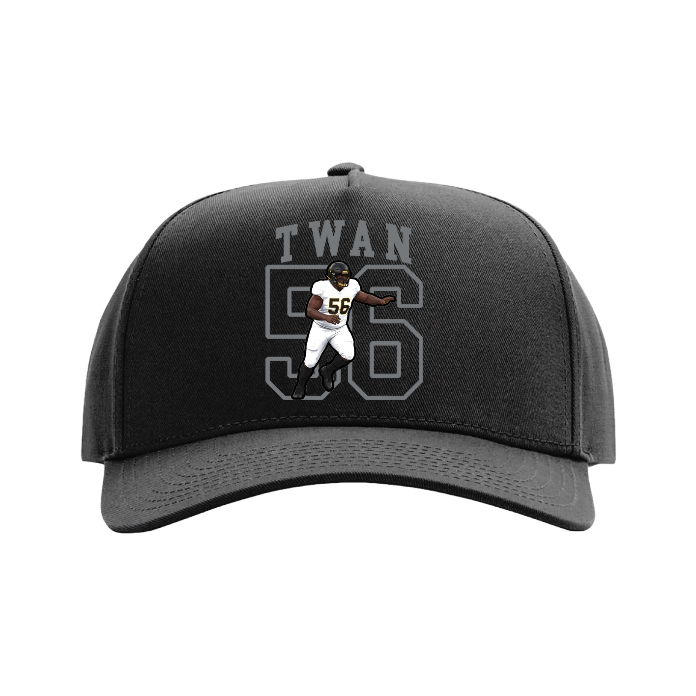 Full Fabric Five-Panel Champ Cap — Shirsey in Black