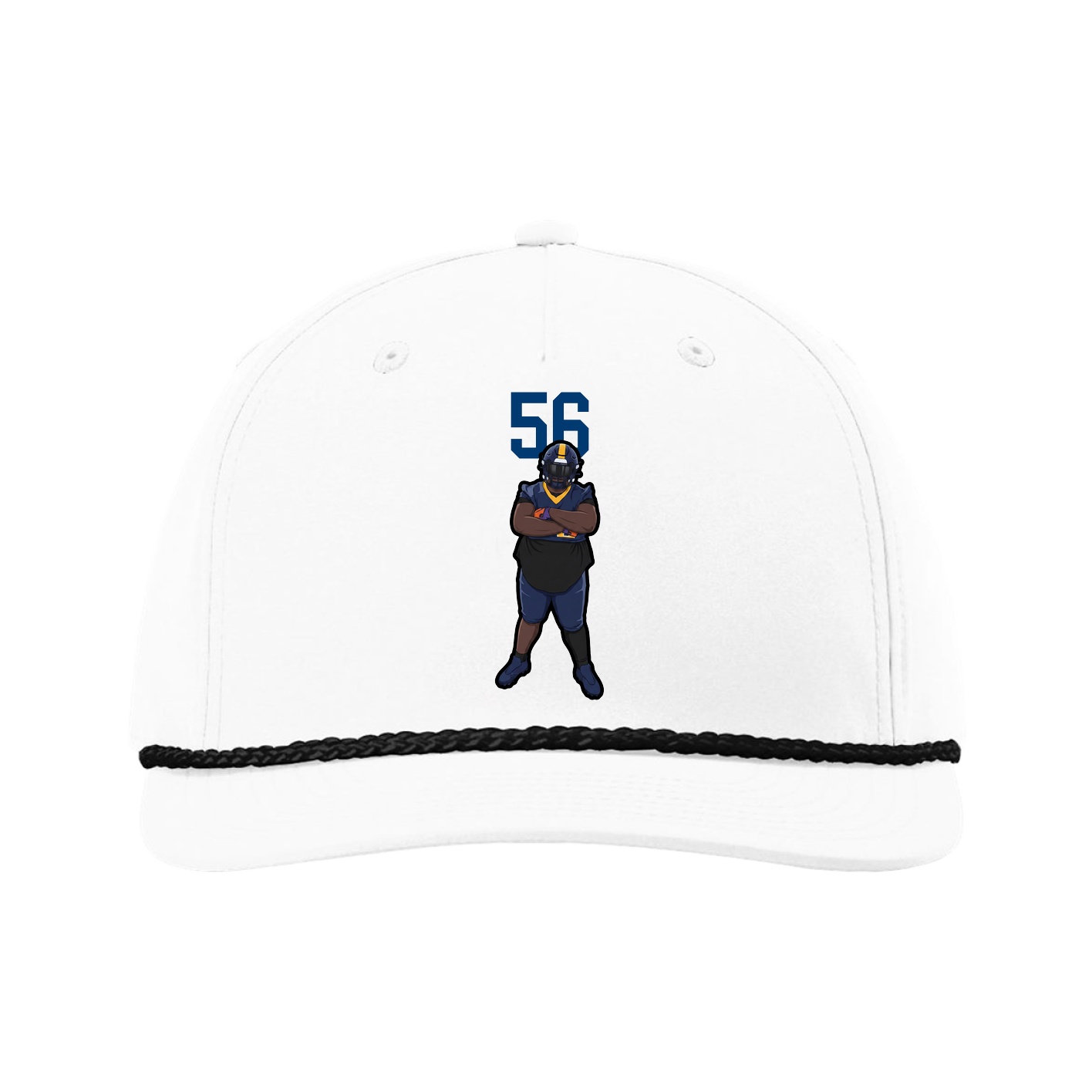 Five-Panel Classic Rope Cap — Number Top in White
