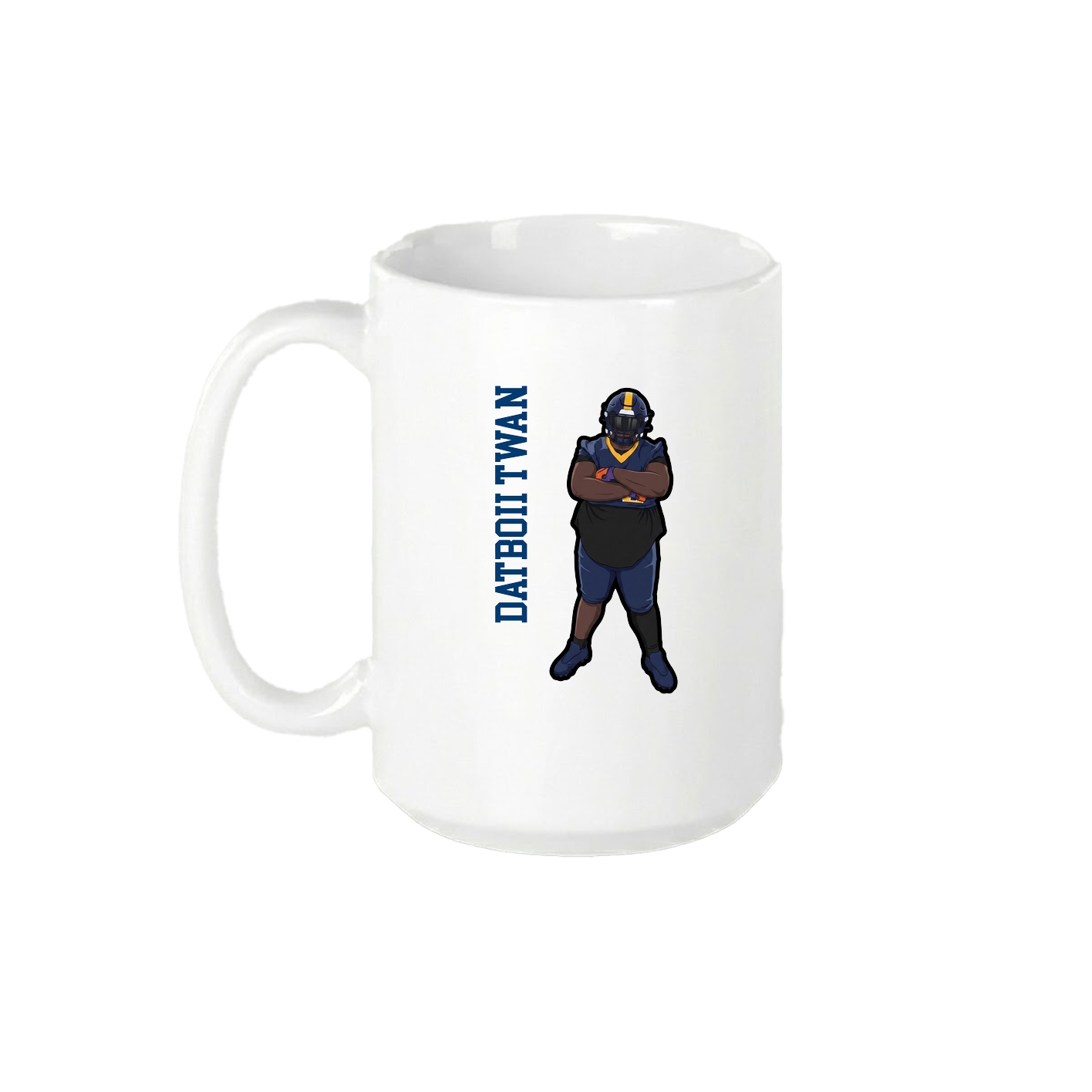 15oz Coffee Mug — Name Vertical in White
