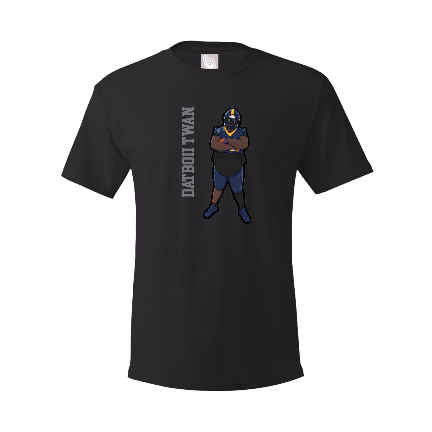 Youth Tee — Name Vertical in Black