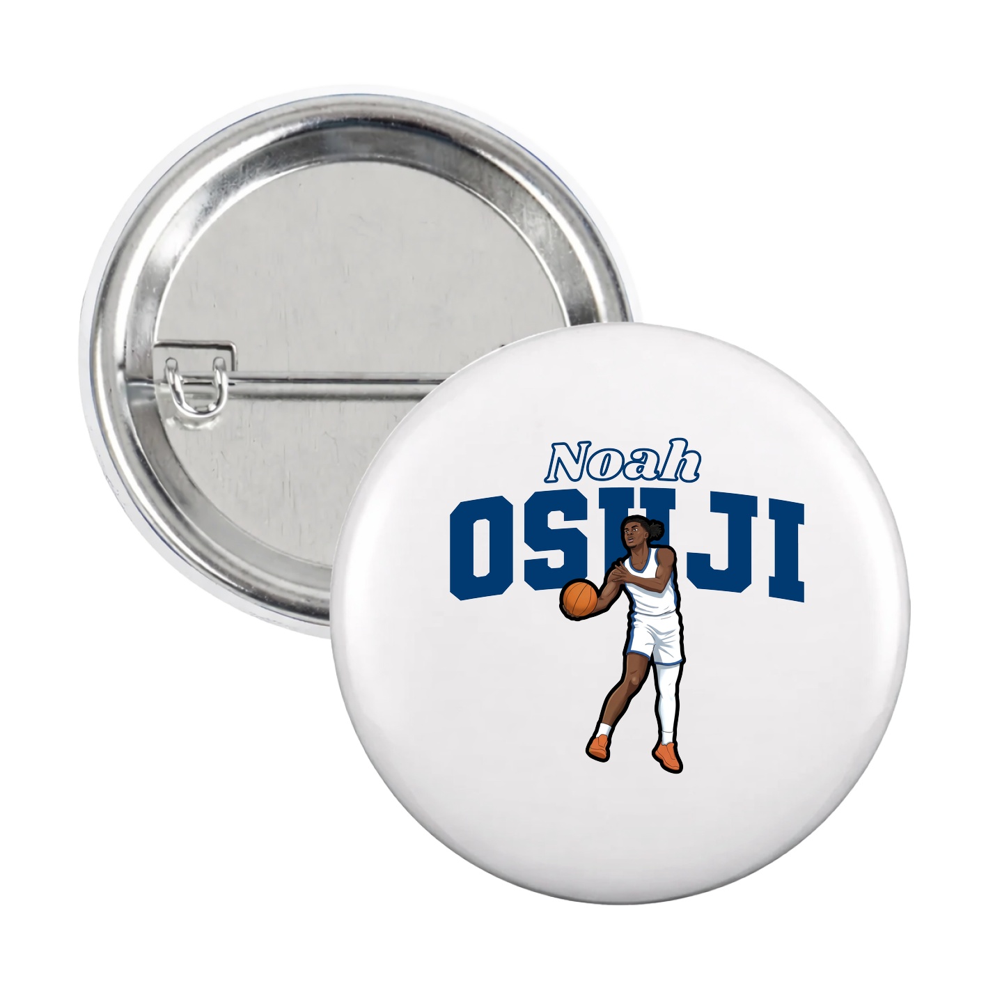 Game Day Button — Name Arch in White