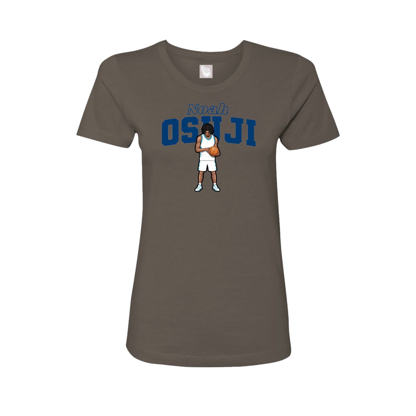 Fitted Women's Tee — Name Arch in Grey