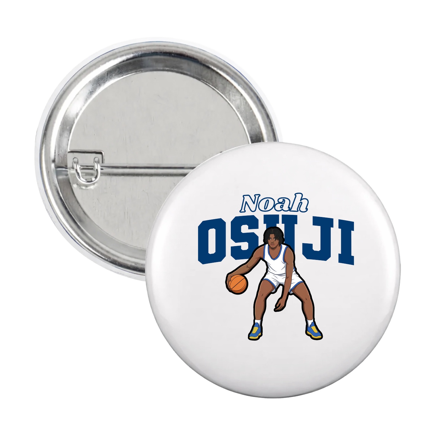 Game Day Button — Name Arch in White