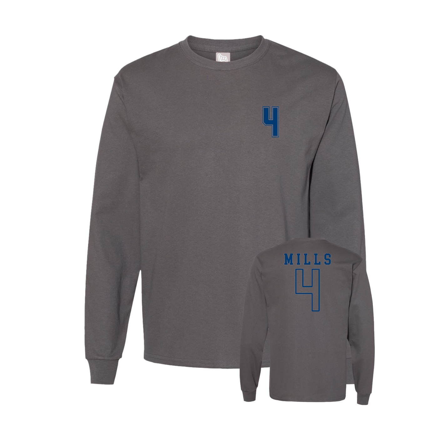 Long Sleeve Tee — Chest Back in Grey