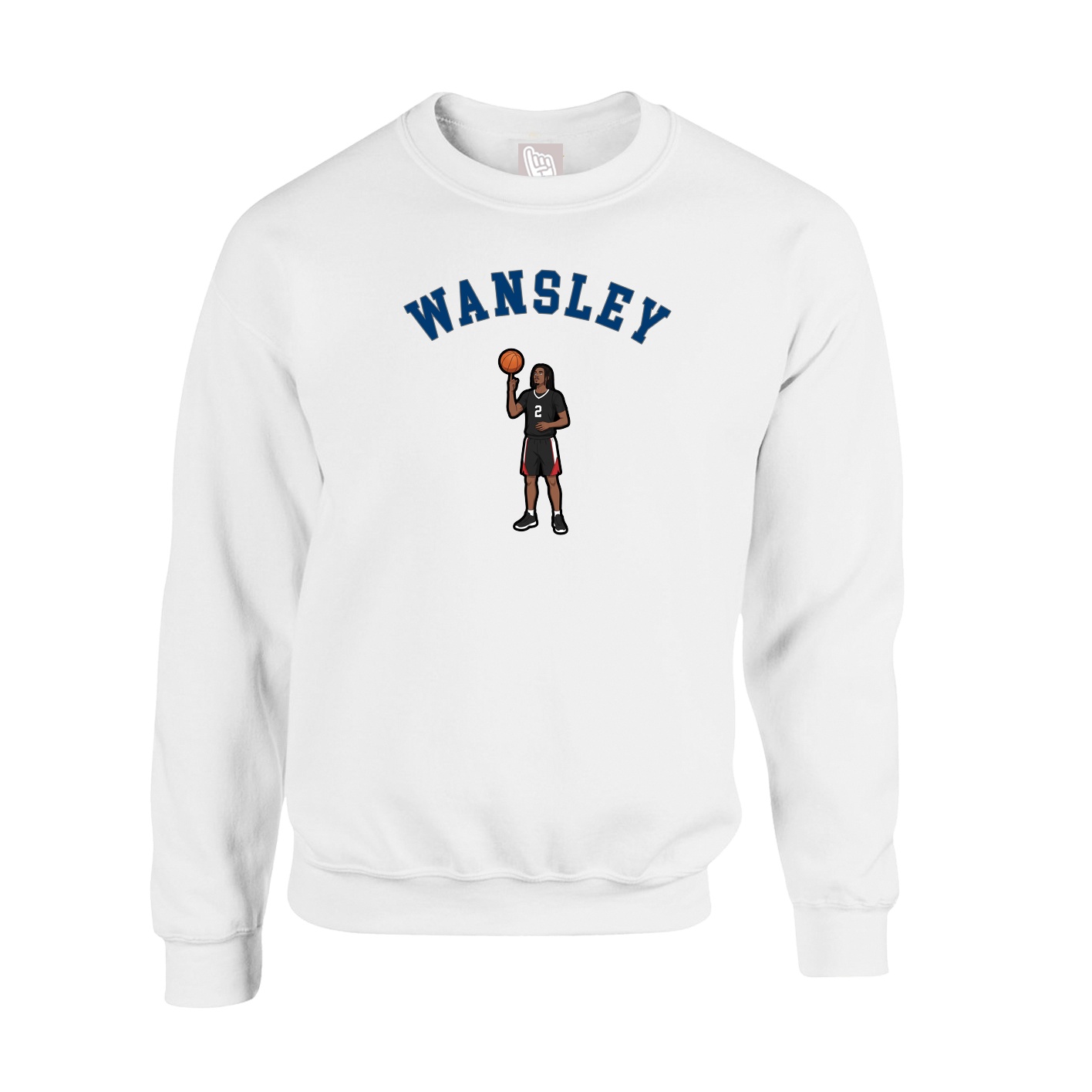 Fleece Crew — Shirsey Arch in White