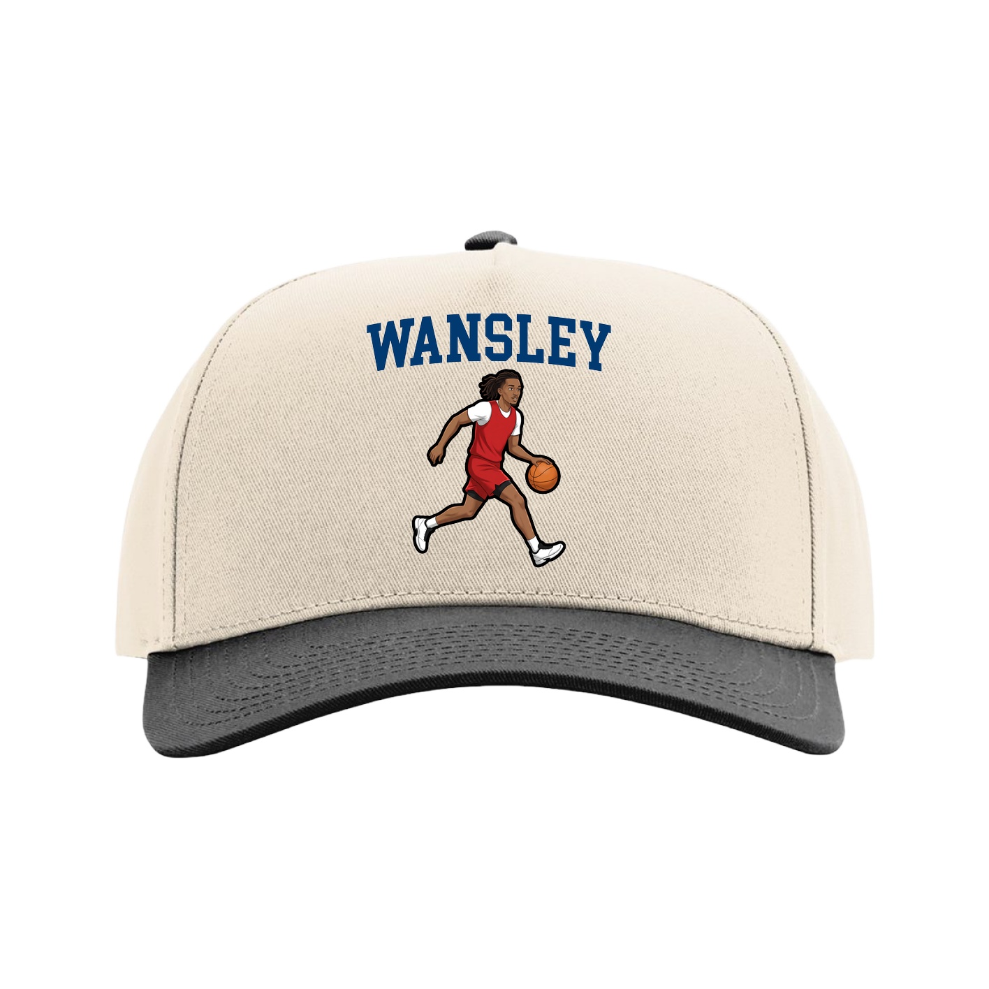 Full Fabric Five-Panel Champ Cap — Shirsey in Cream/Black