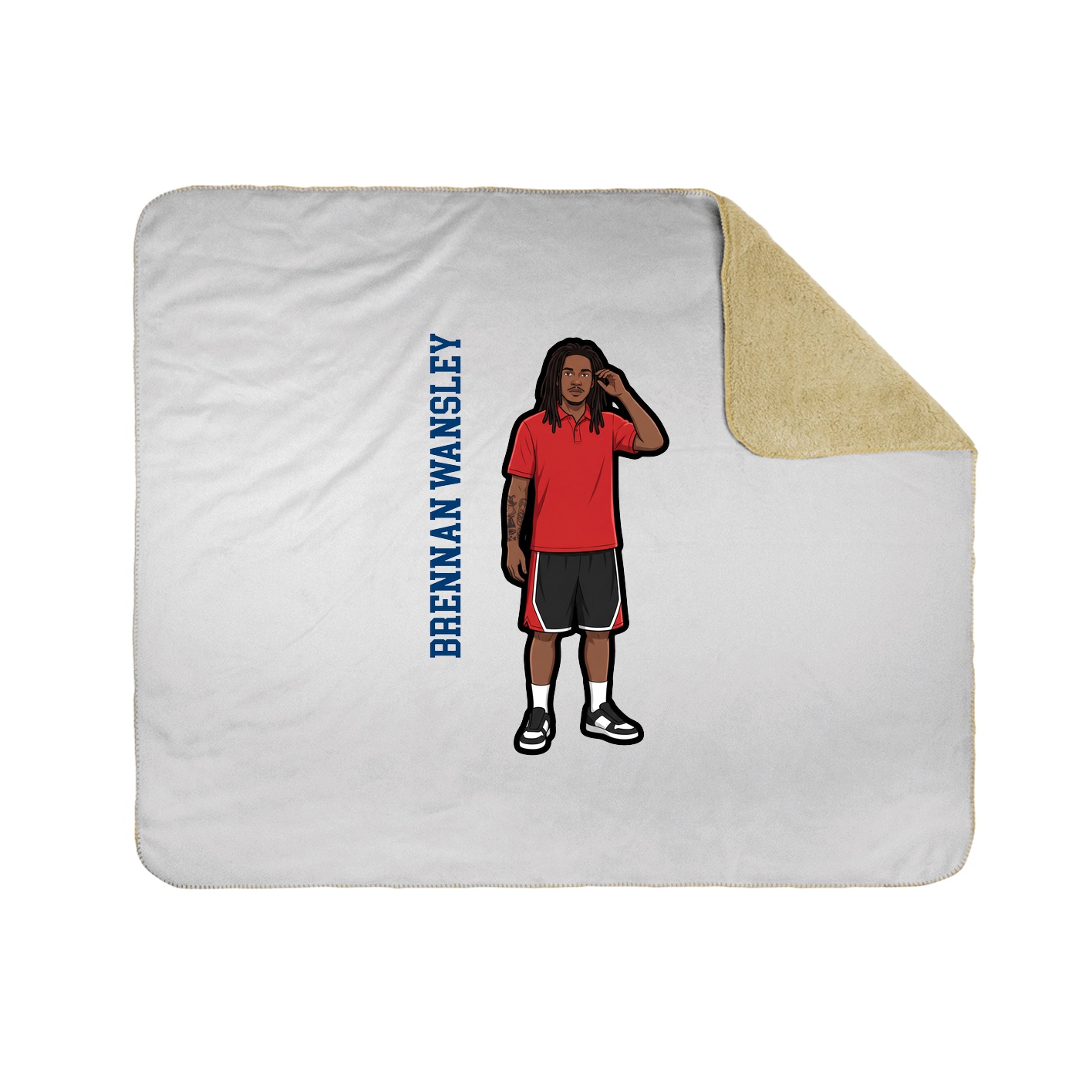 Throw Blanket — Name Vertical in White