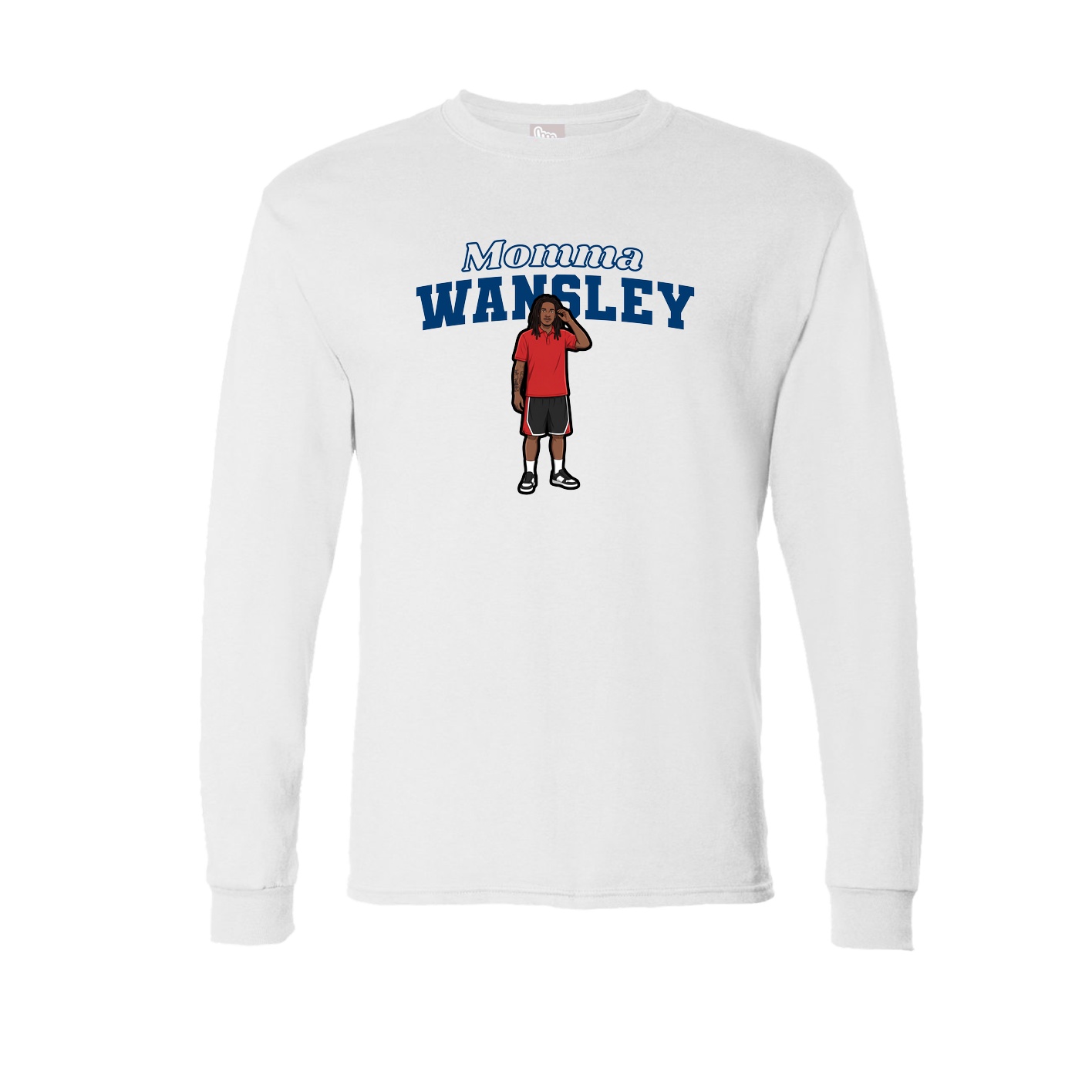 Long Sleeve Tee — Mothers Day Block in White