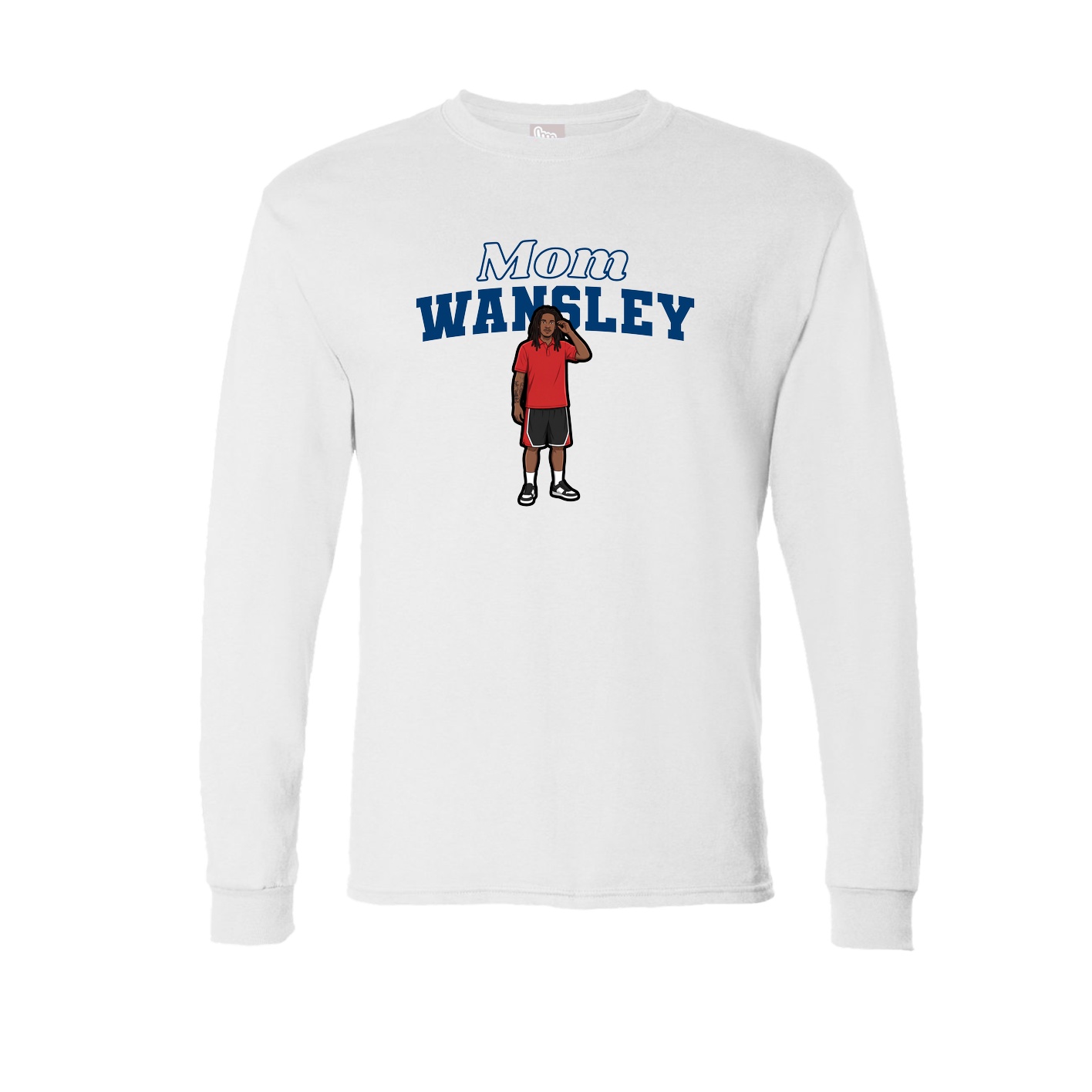 Long Sleeve Tee — Mothers Day Block in White