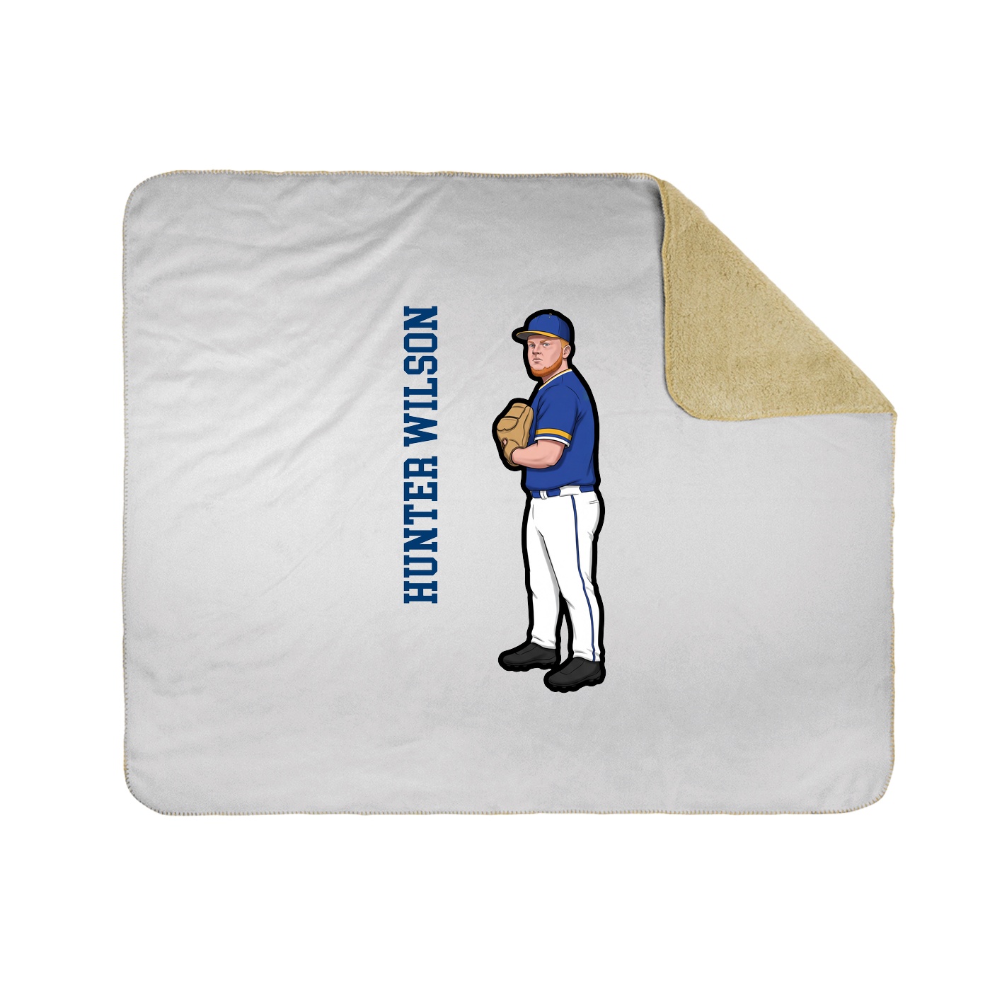 Throw Blanket — Name Vertical in White