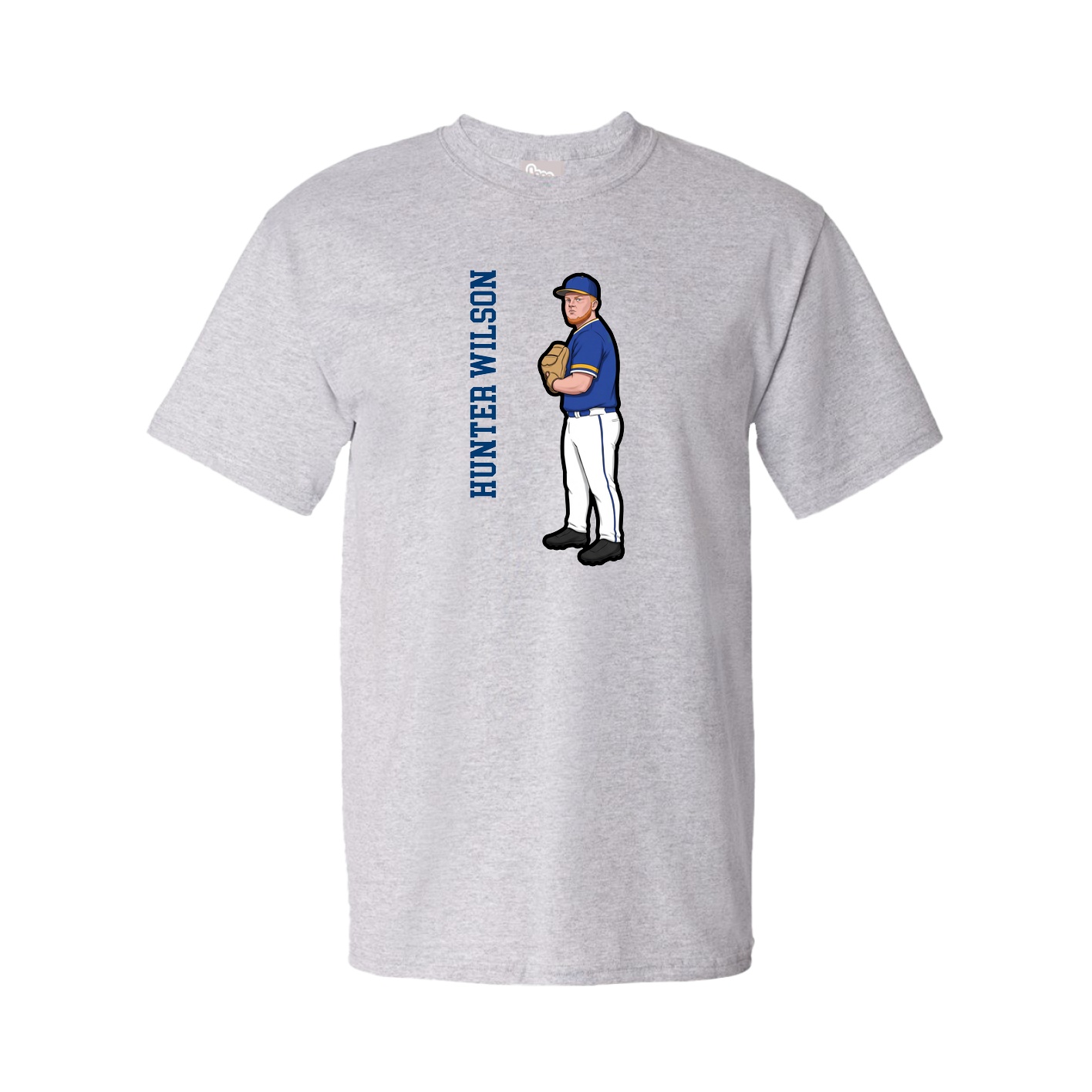 Youth Tee — Name Vertical in Grey