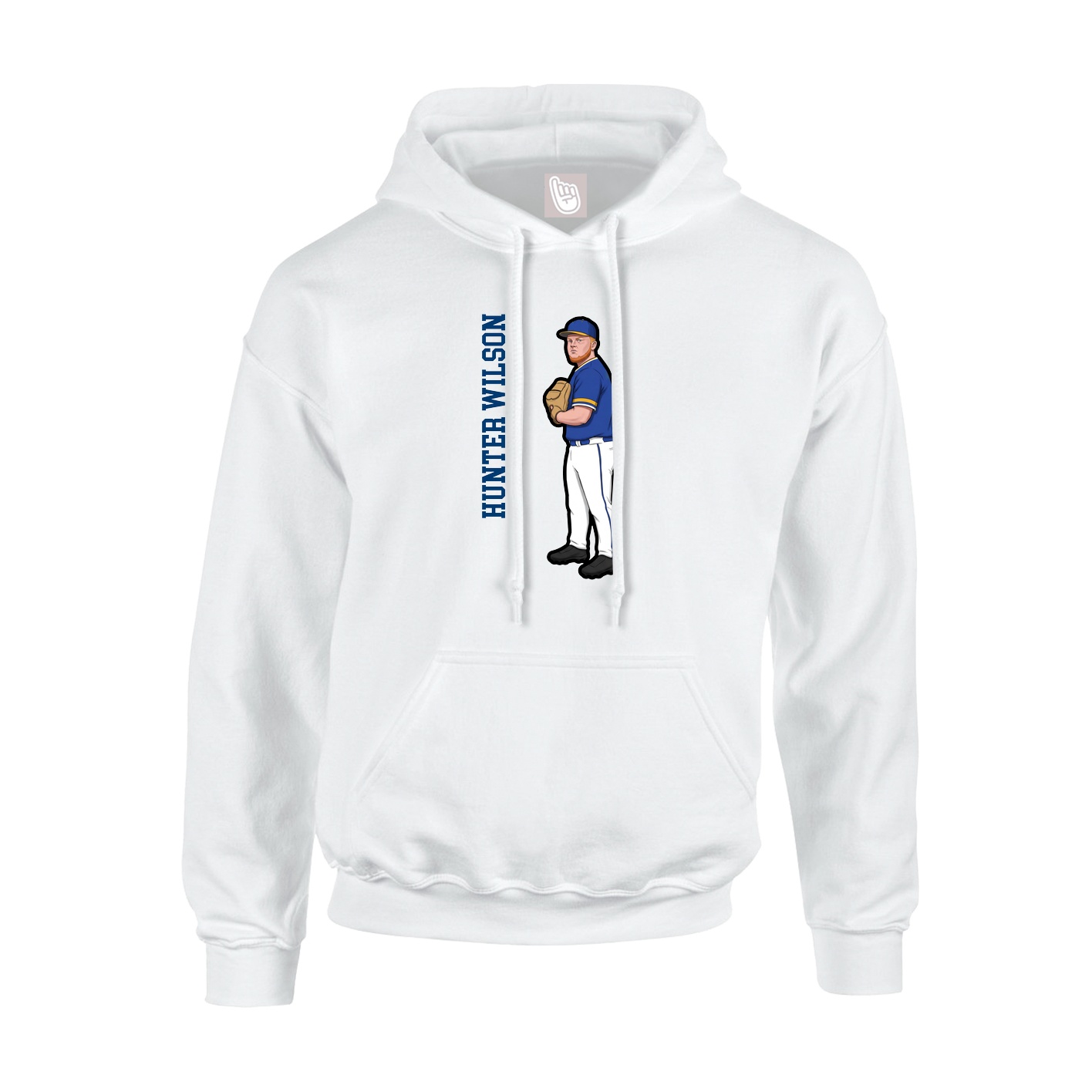 Youth Hoodie — Name Vertical in White