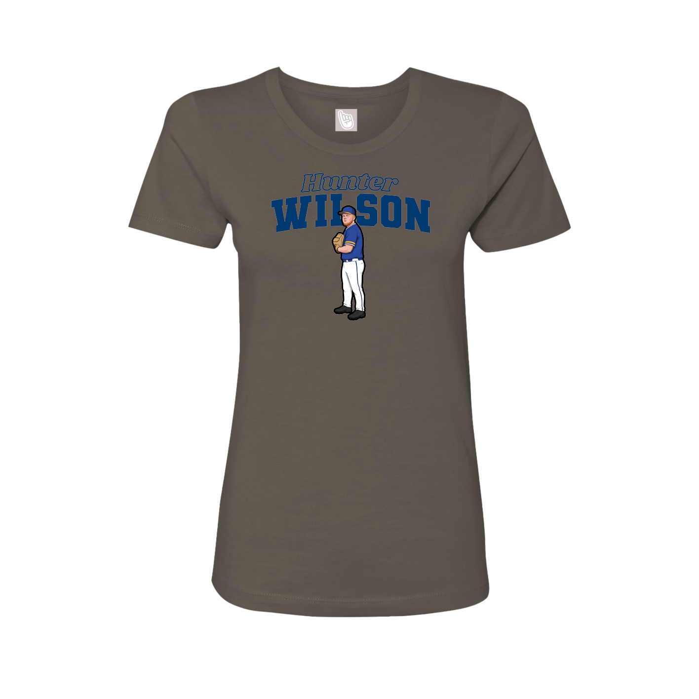 Fitted Women's Tee — Name Arch in Grey