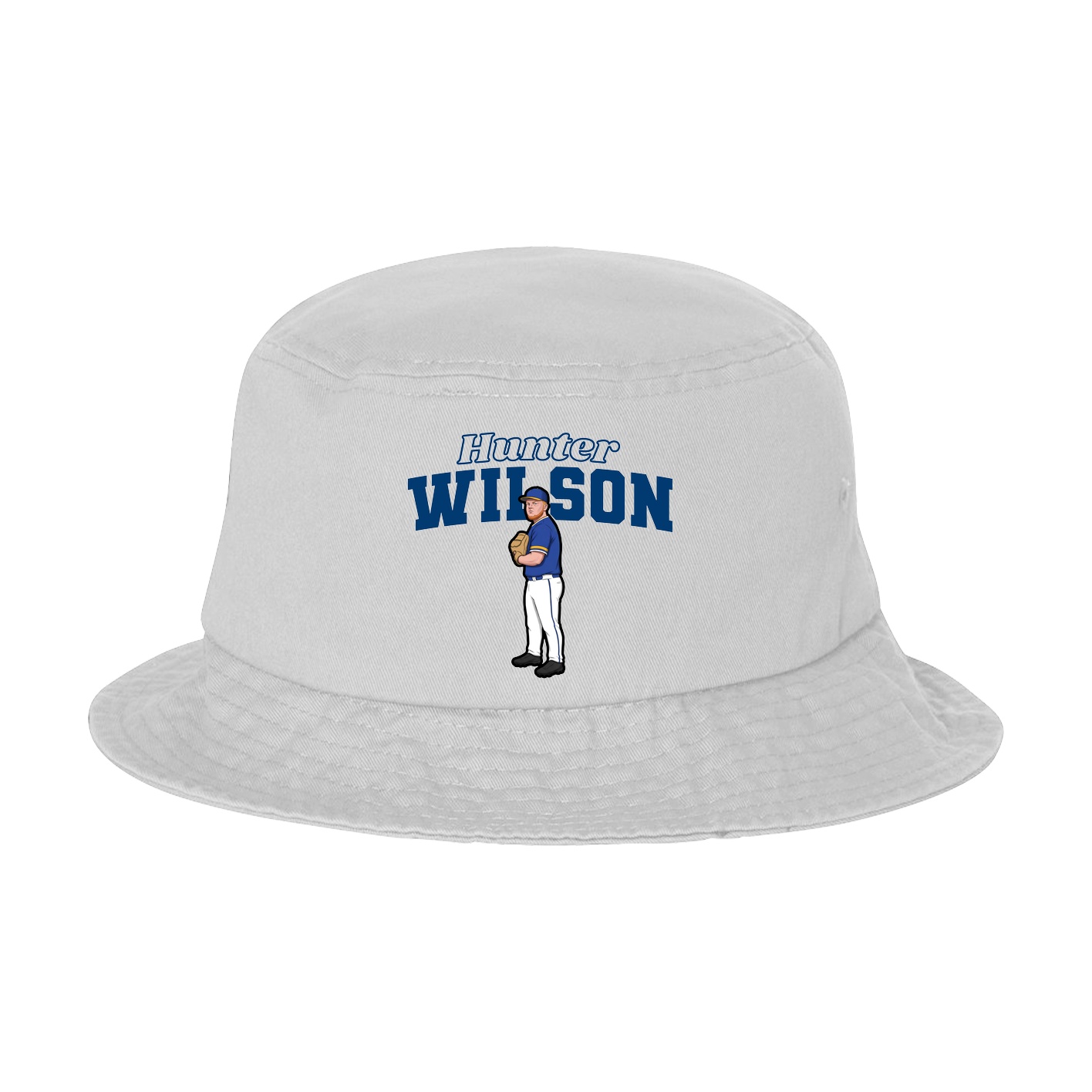 Bucket Cap — Name Arch in White