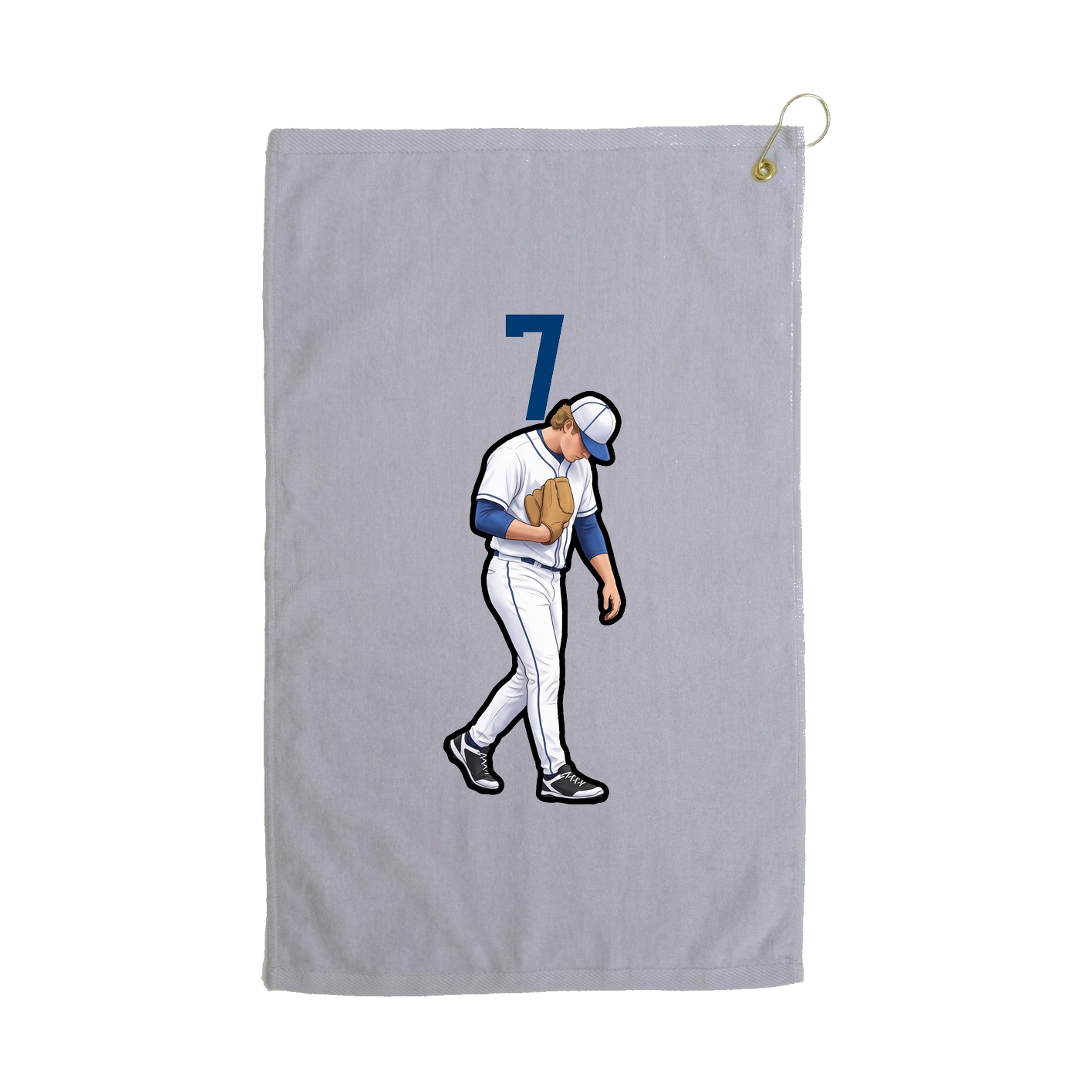 Golf Towel — Number Top in Grey