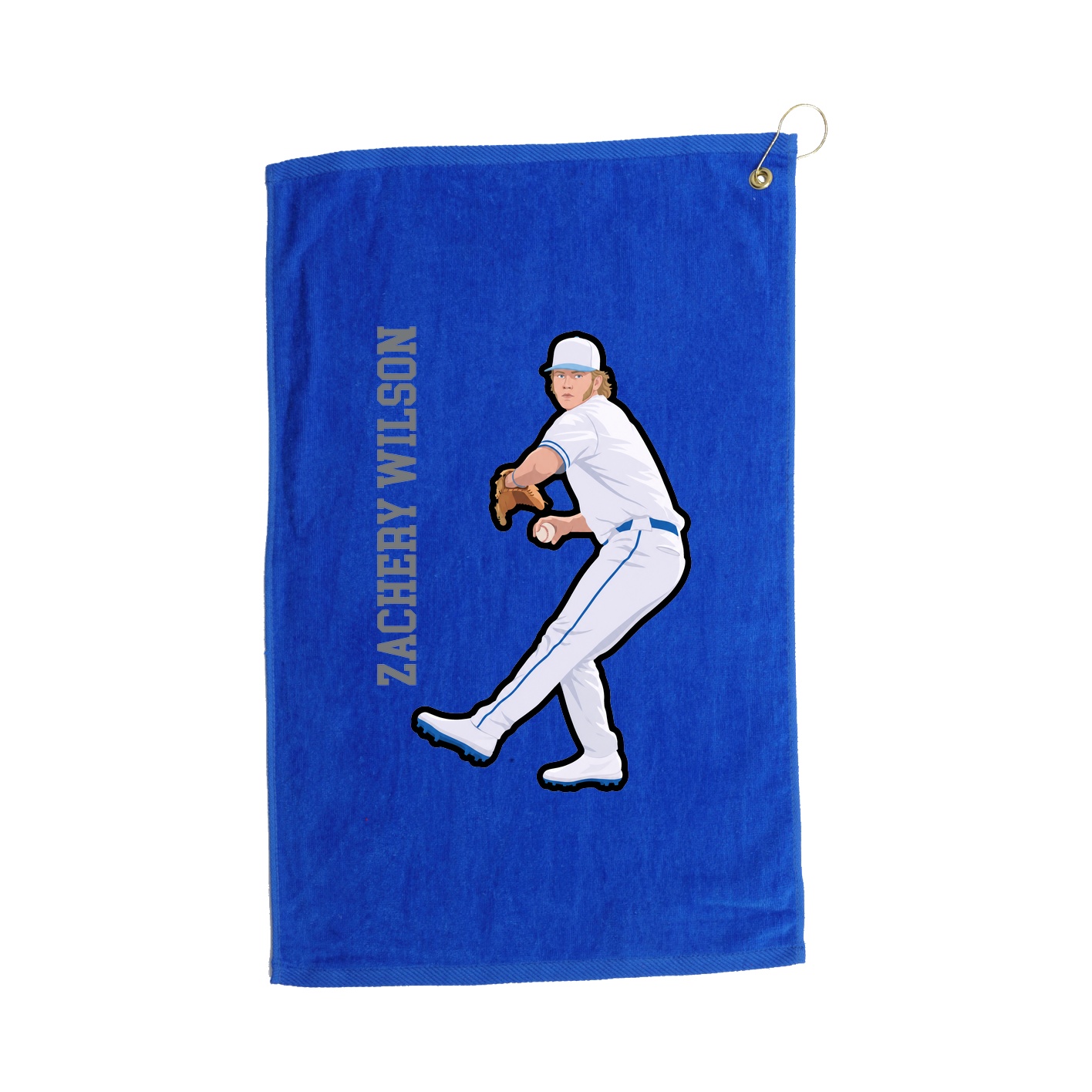 Golf Towel — Name Vertical in Royal