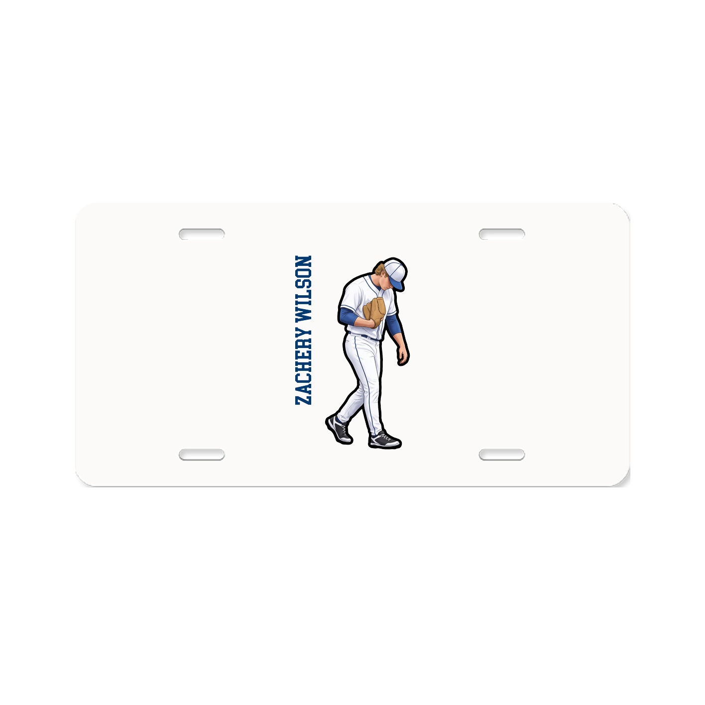 License Plate — Name Vertical in Classic