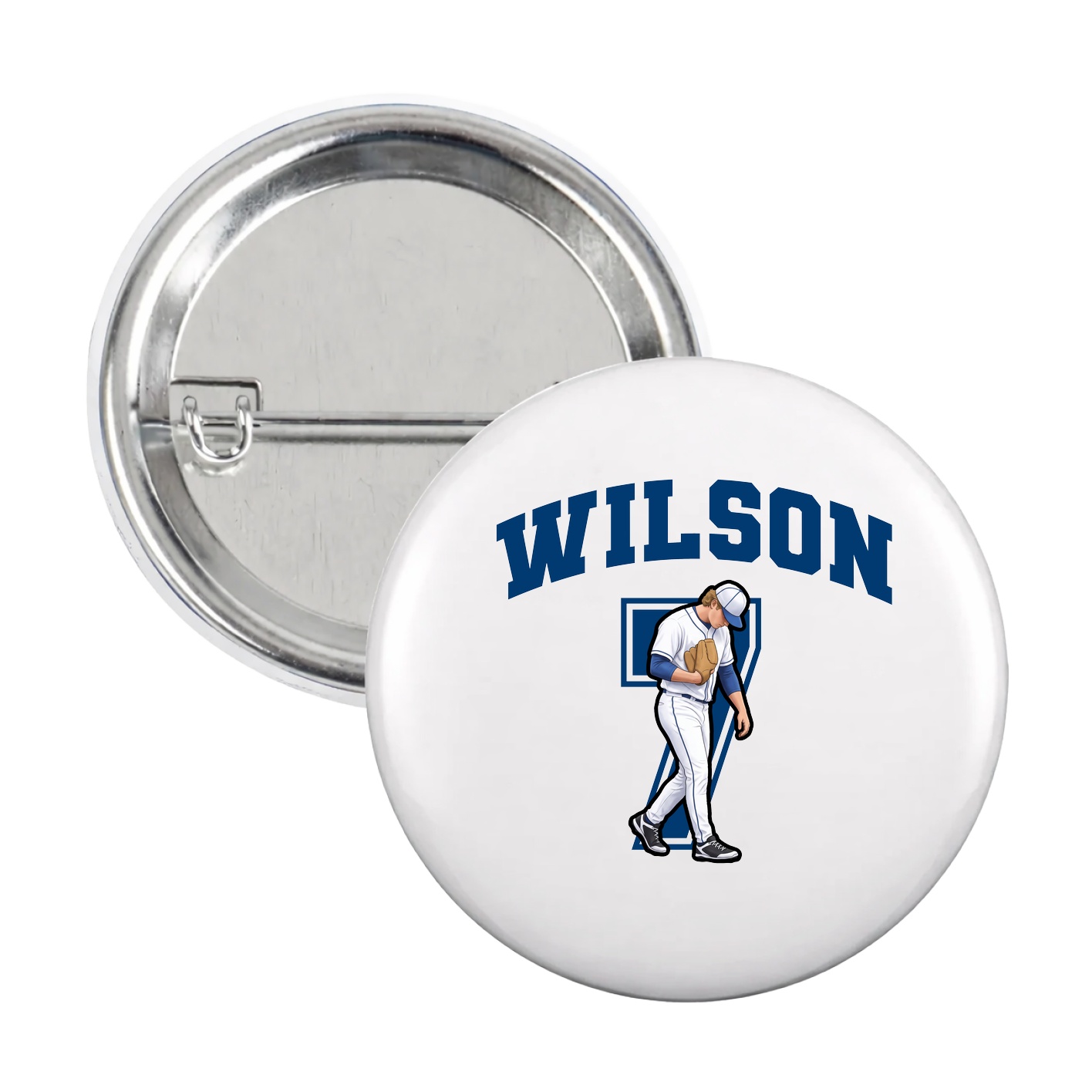 Game Day Button — Number in White