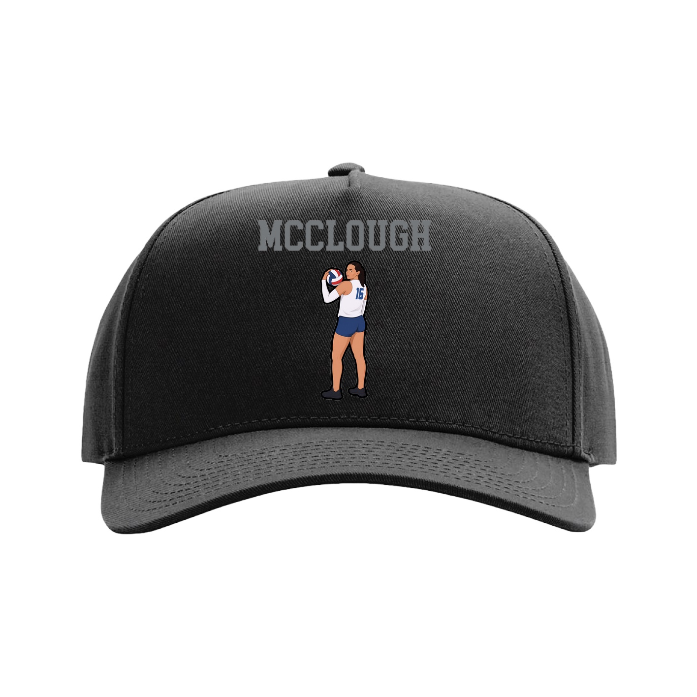 Full Fabric Five-Panel Champ Cap — Shirsey in Black